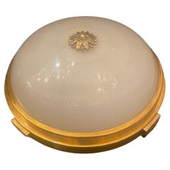 Meraviglioso 3 grandi plafoniere a incasso in vetro Starburst in bronzo francese