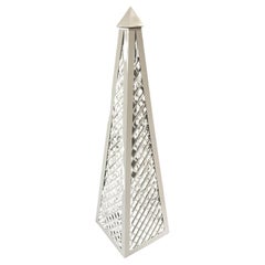 Wonderful 3 Pairs White Aluminum Lattice Trellis Garden Outdoor Obelisk Pyramids