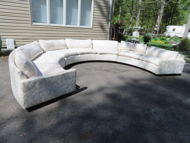 American Wonderful 3 Piece Milo Baughman Circular Sofa Sectional Mid-Century Modern For Sale