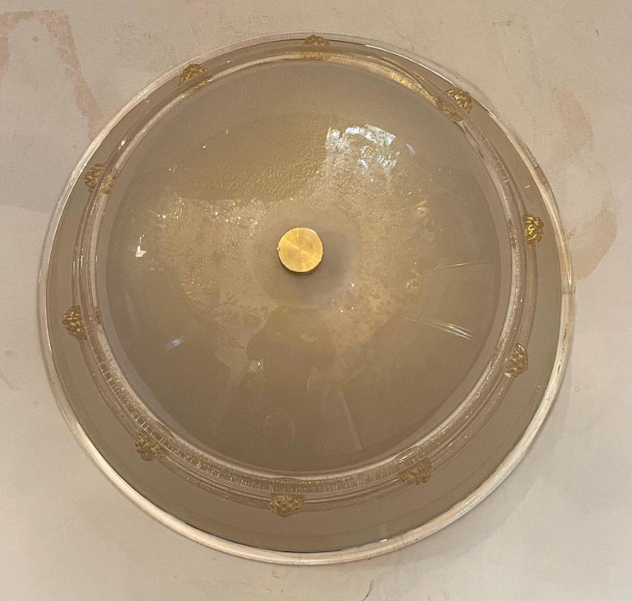 Moderne Merveilleux 4 luminaires en verre d'art soufflé de Murano avec écailles d'or en vente
