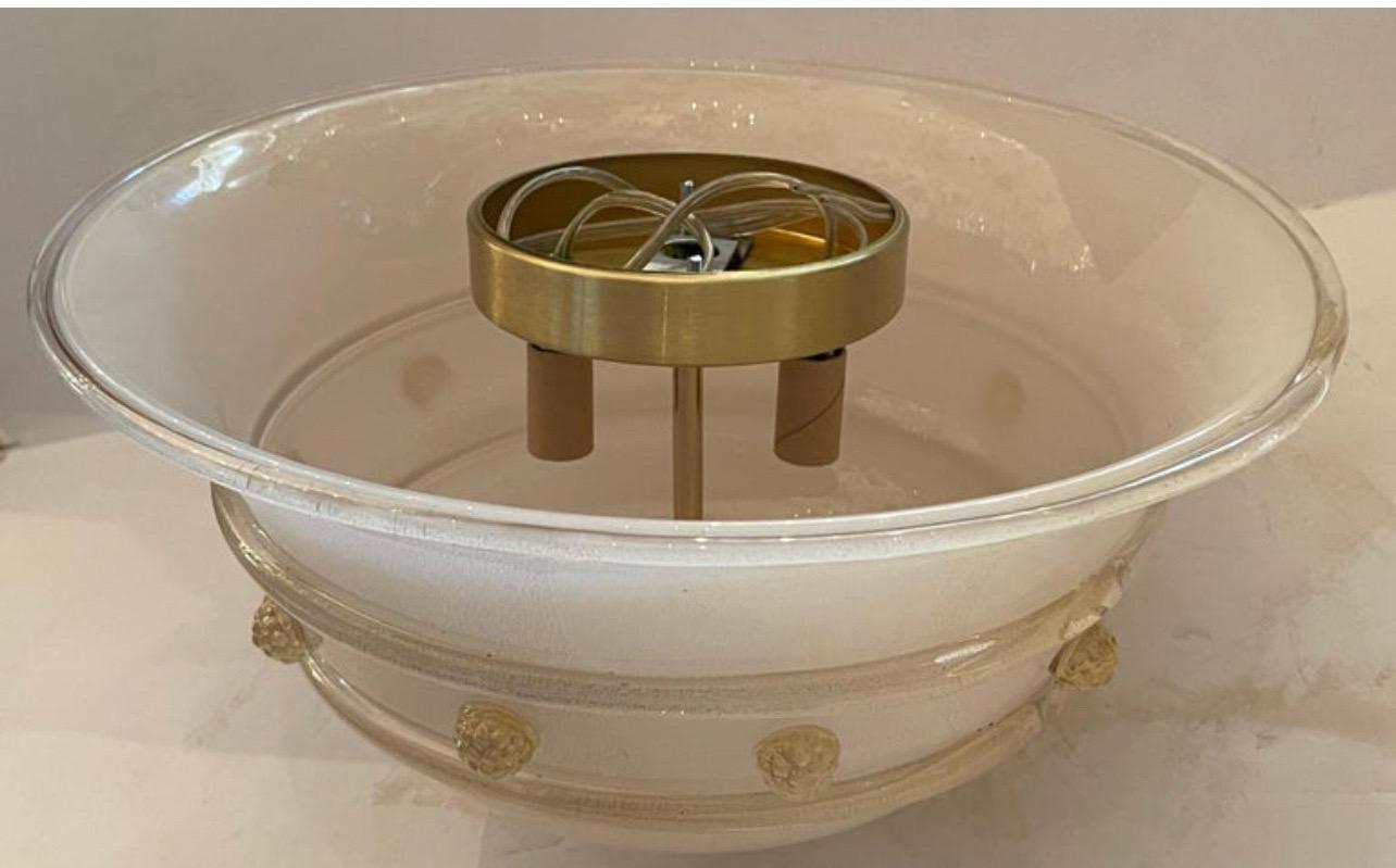 20ième siècle Merveilleux 4 luminaires en verre d'art soufflé de Murano avec écailles d'or en vente
