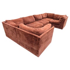 Maravilloso sofá seccional cúbico de 4 piezas estilo Milo Baughman Moderno de mediados de siglo