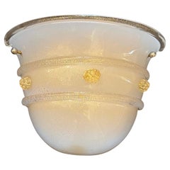 Wonderful 7 Barovier & Toso Murano Blown Art Glass Gold Flake Infused Sconces