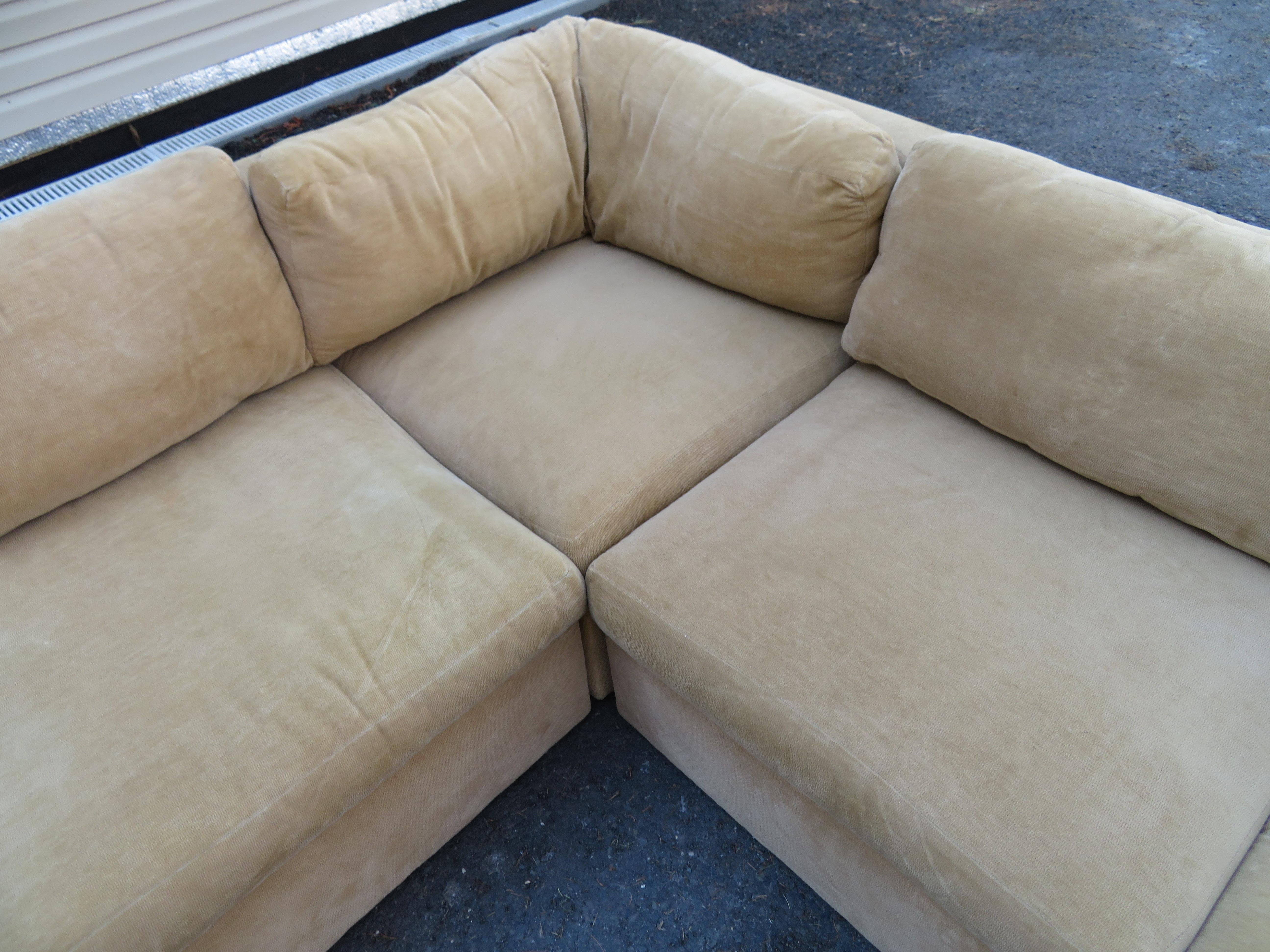 Wonderful 8 Piece Milo Baughman Curved Seat Sectional Sofa Mid-Century Modern 1