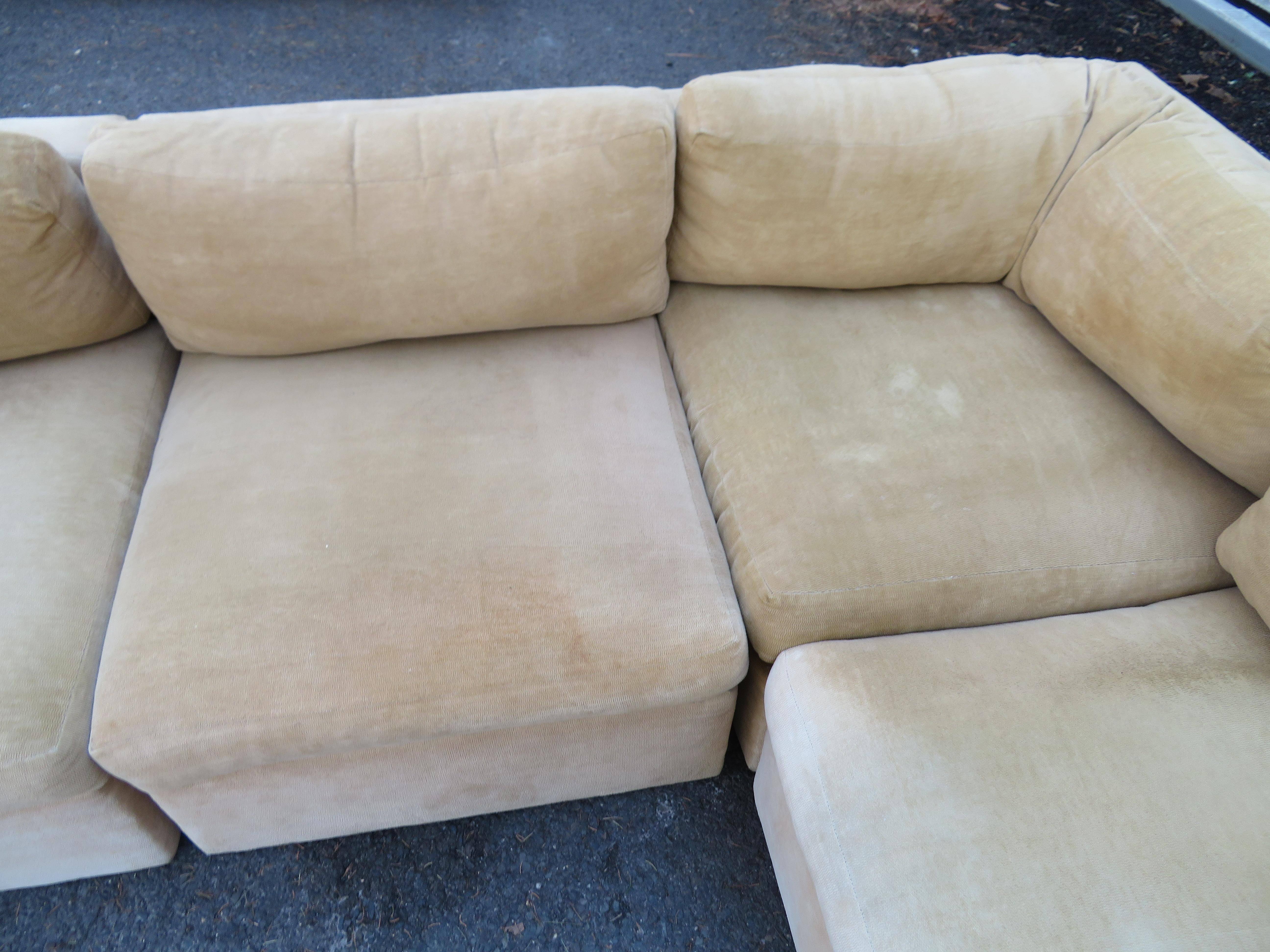 Wonderful 8 Piece Milo Baughman Curved Seat Sectional Sofa Mid-Century Modern 3