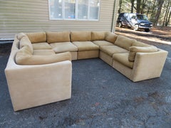 Wonderful 8 Piece Milo Baughman Curved Seat Sectional Sofa Mid-Century Modern