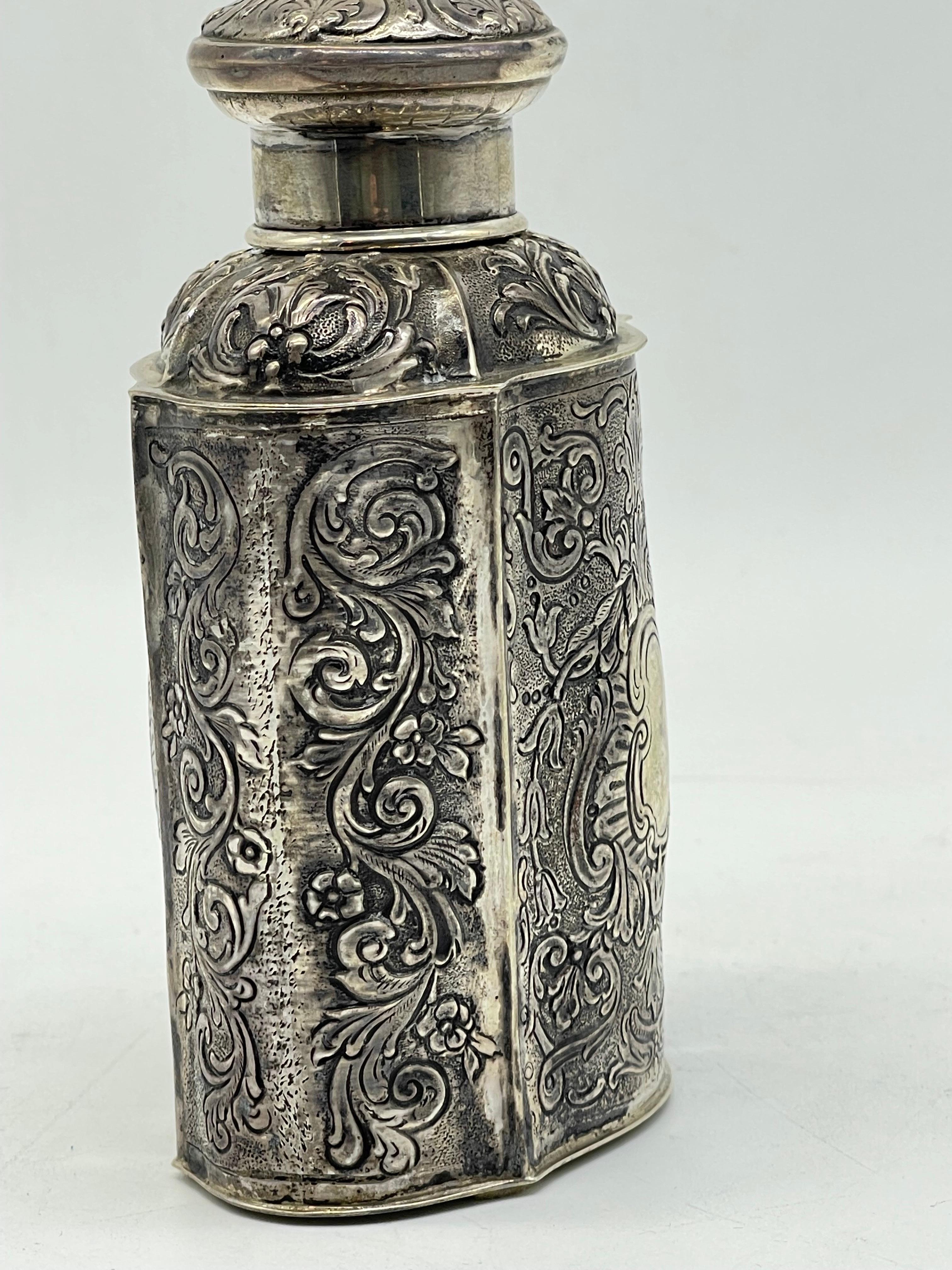 Wonderful 835 Silver Tea Caddy lidded Box Can Christoph Widmann Germany handmade For Sale 10