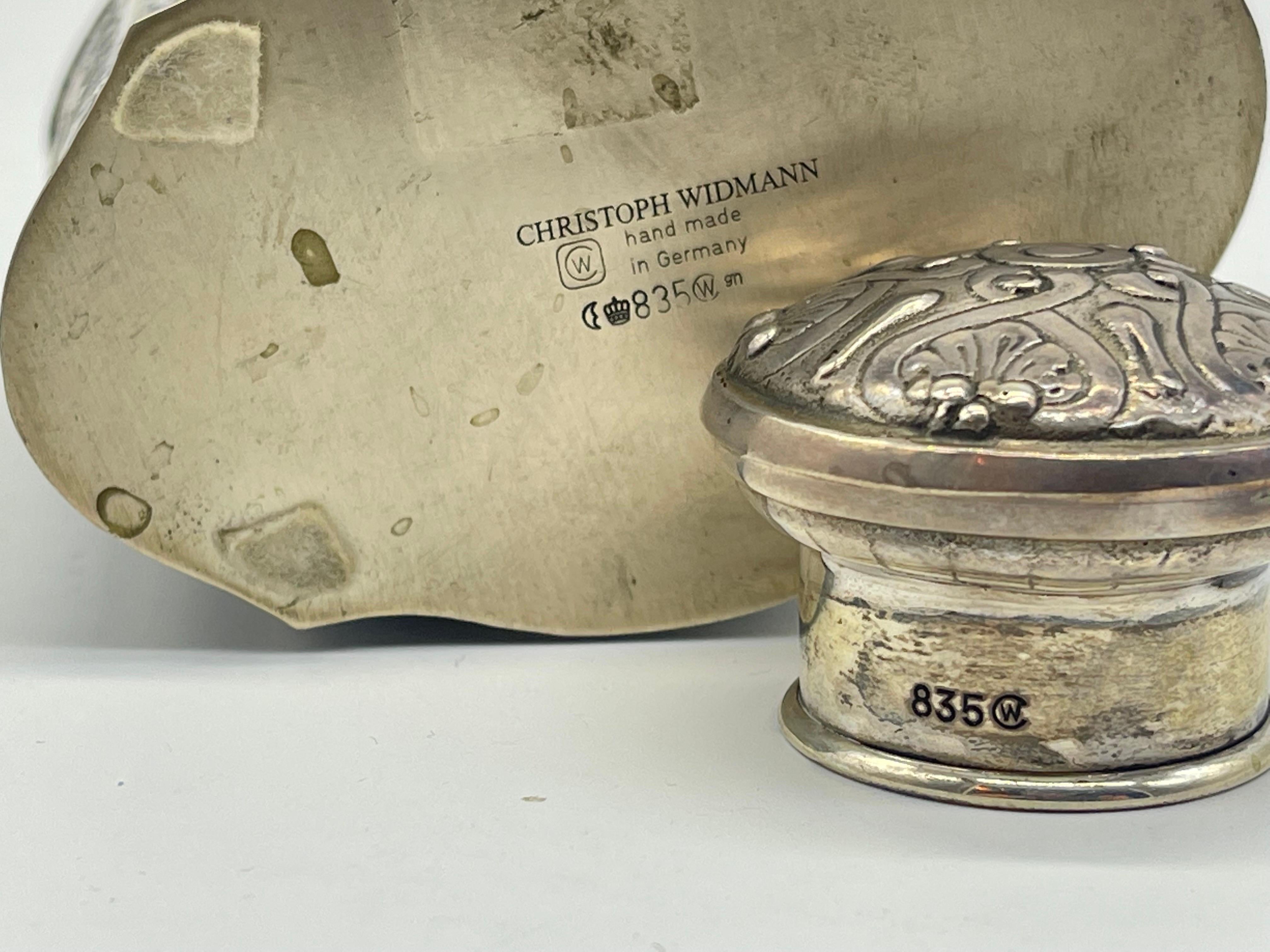 Wunderschöne 835 Silber-Teedose mit Deckelschachtel mit Deckel von Christoph Widmann Deutschland handgefertigt im Angebot 16