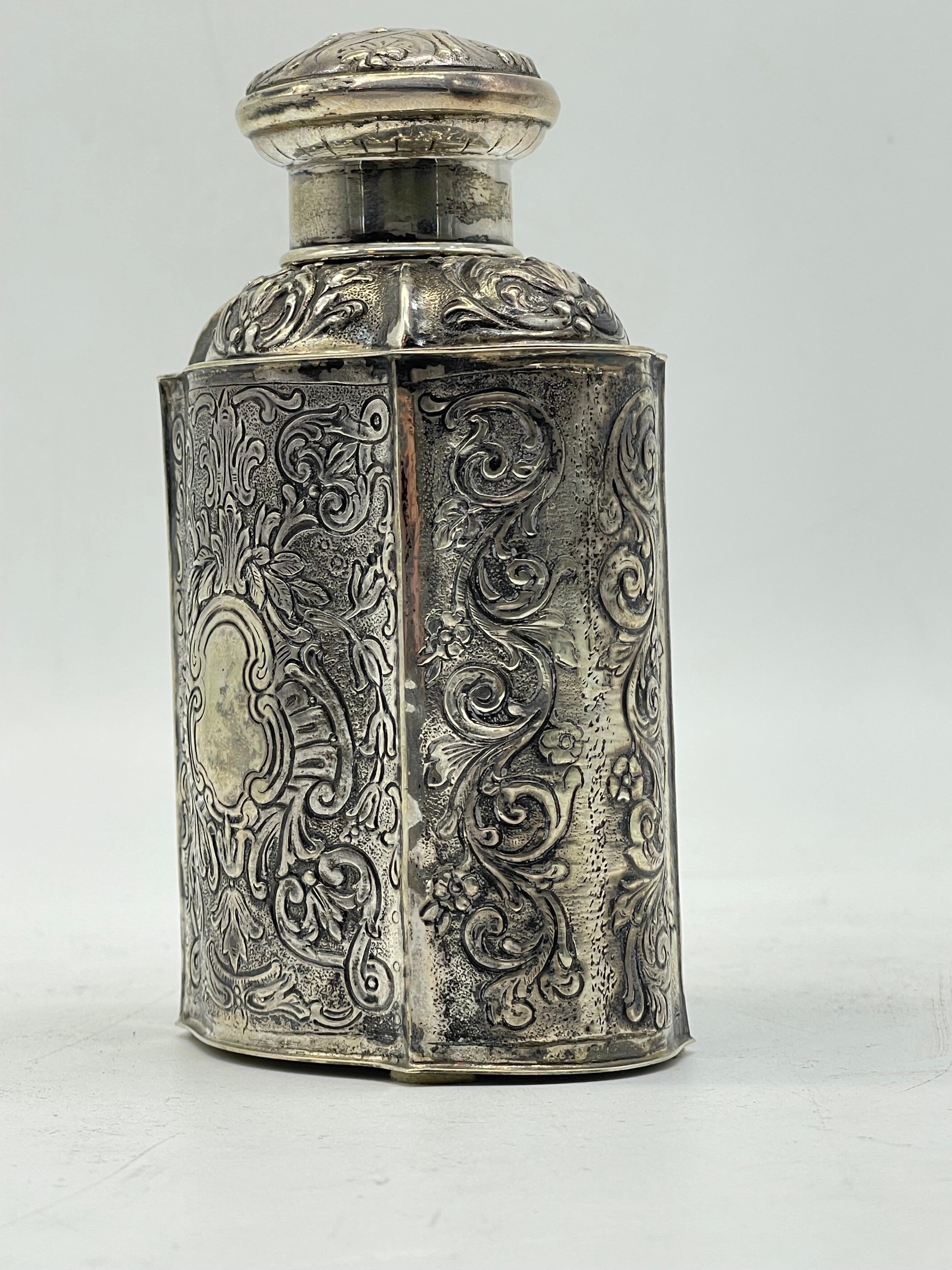 Wonderful 835 Silver Tea Caddy lidded Box Can Christoph Widmann Germany handmade For Sale 2