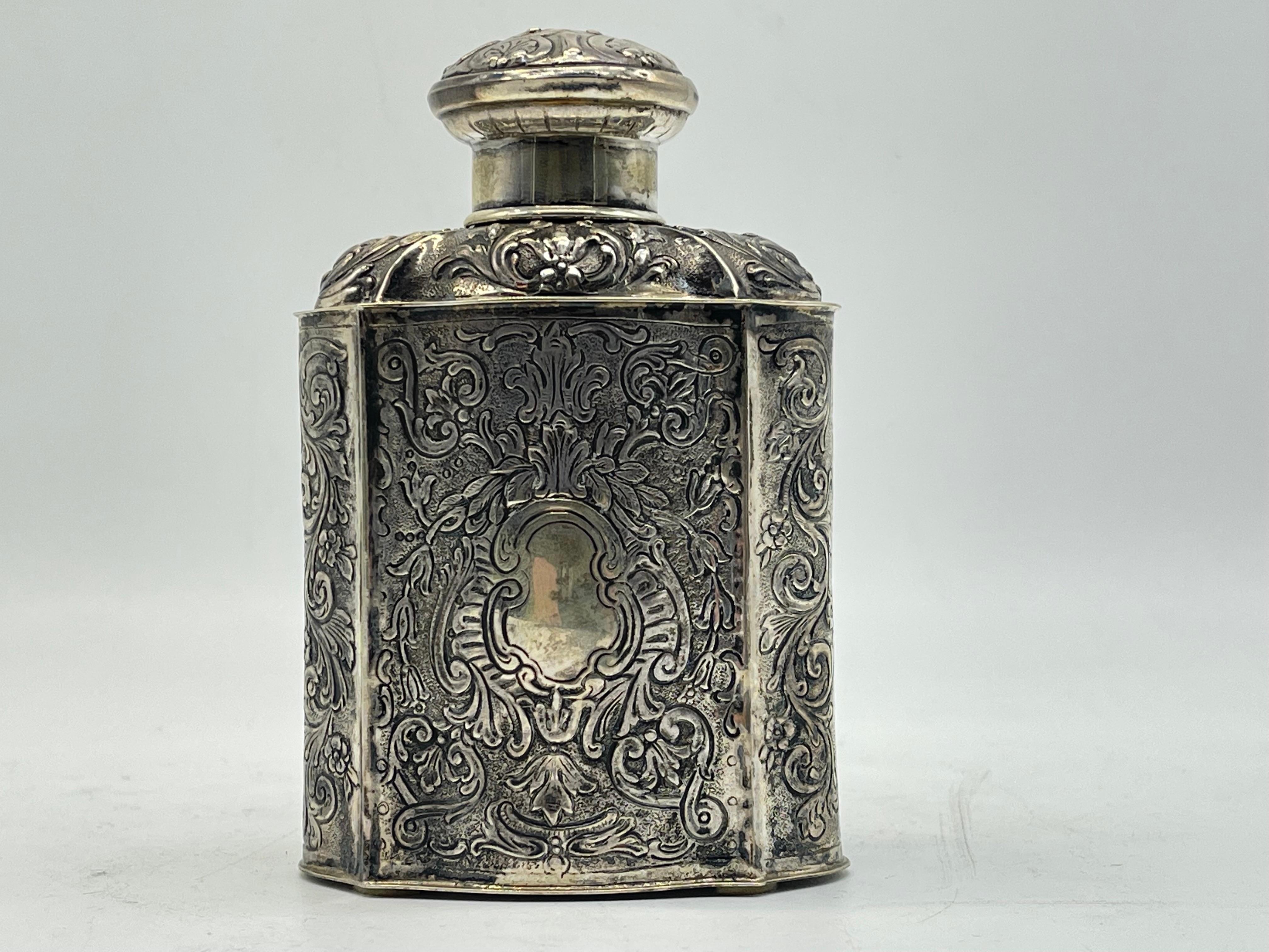Wonderful 835 Silver Tea Caddy lidded Box Can Christoph Widmann Germany handmade For Sale 3