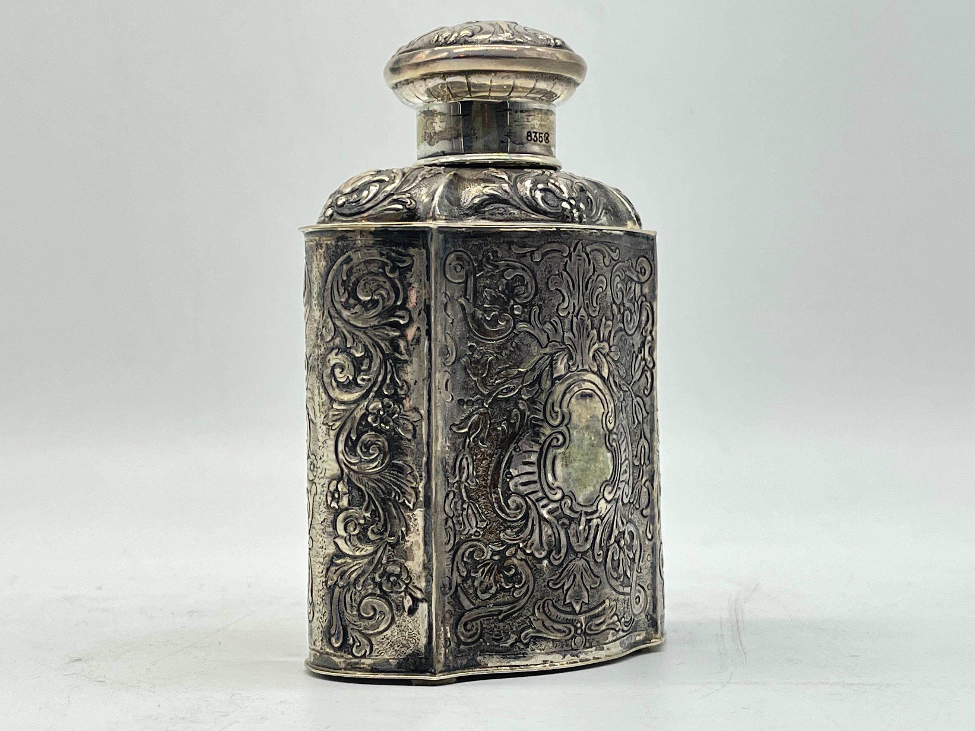 Wonderful 835 Silver Tea Caddy lidded Box Can Christoph Widmann Germany handmade For Sale 4