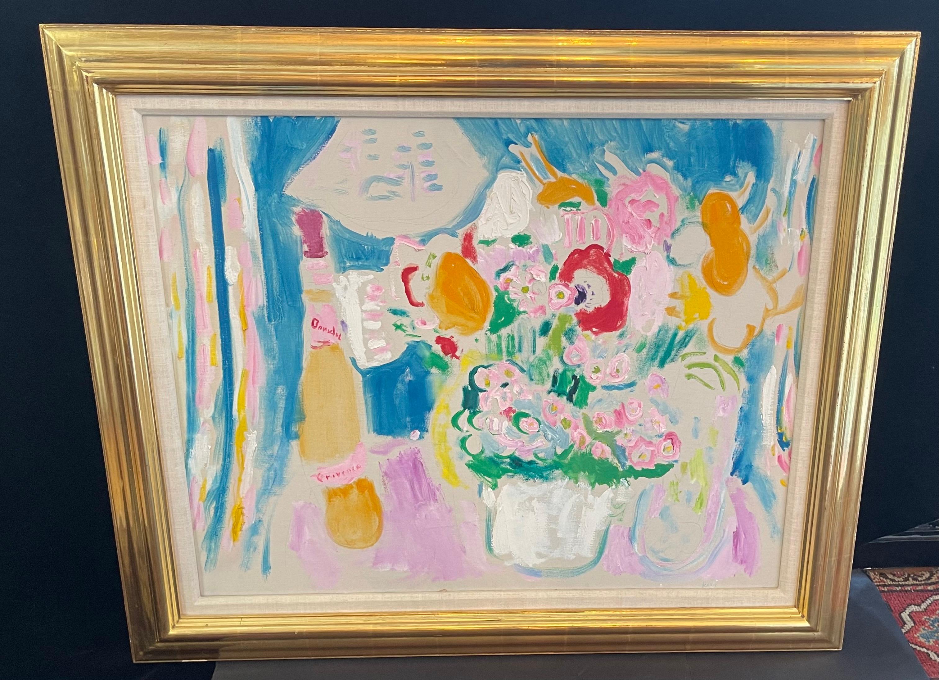 Modern Wonderful Abstract Bouquet Flowers Acrylic Oil Canvas Painting Bob Paul Kane