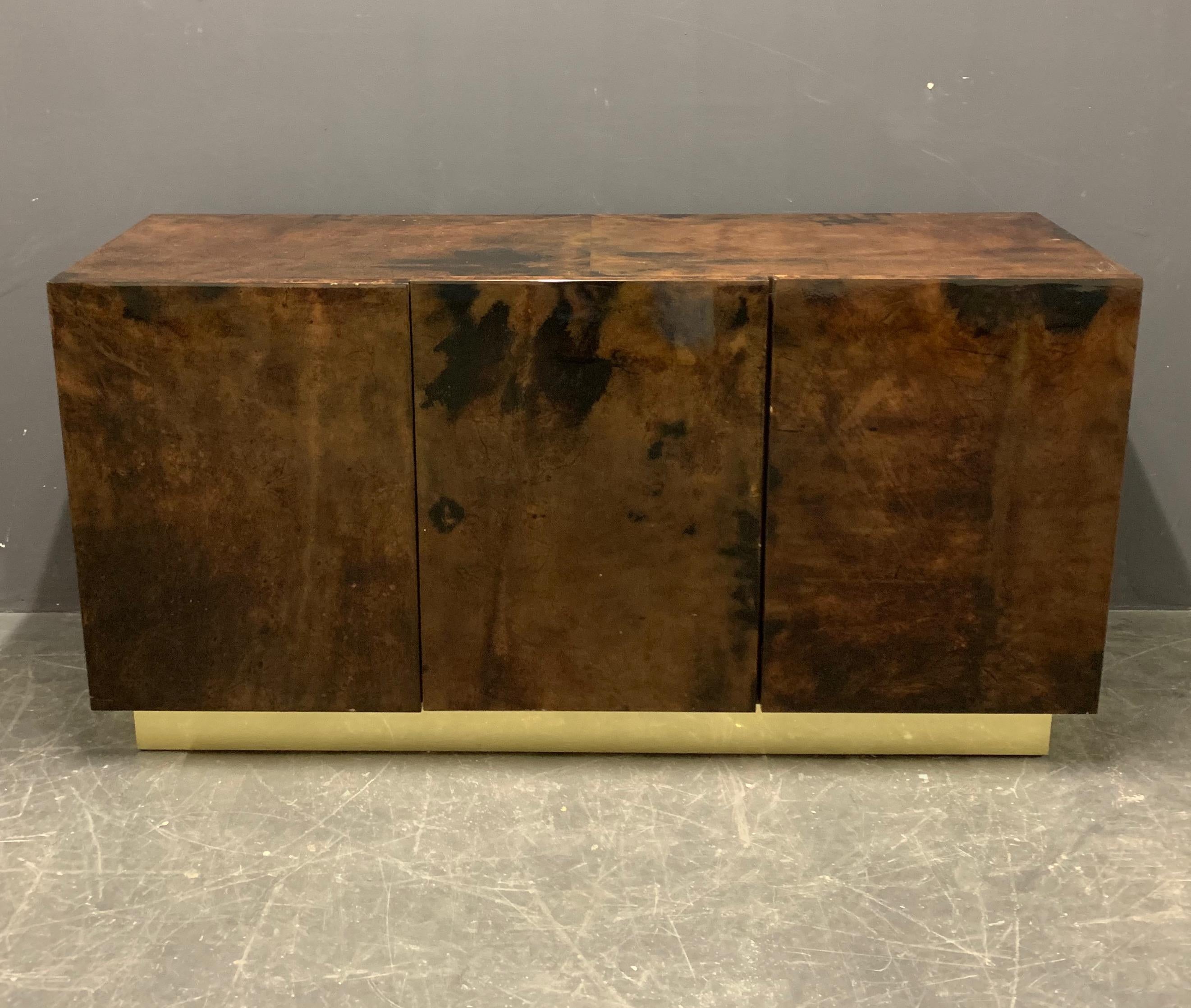 Goatskin Wonderful Aldo Tura Sideboard in Excellent Condition