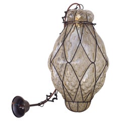 Maravilloso farol veneciano de ámbar, Seguso Murano Glass, Italia, años 50