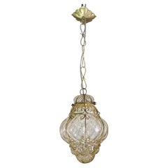 Maravilloso Farol Vintage Veneciano Ámbar, Seguso Murano Glass, Italia, años 50