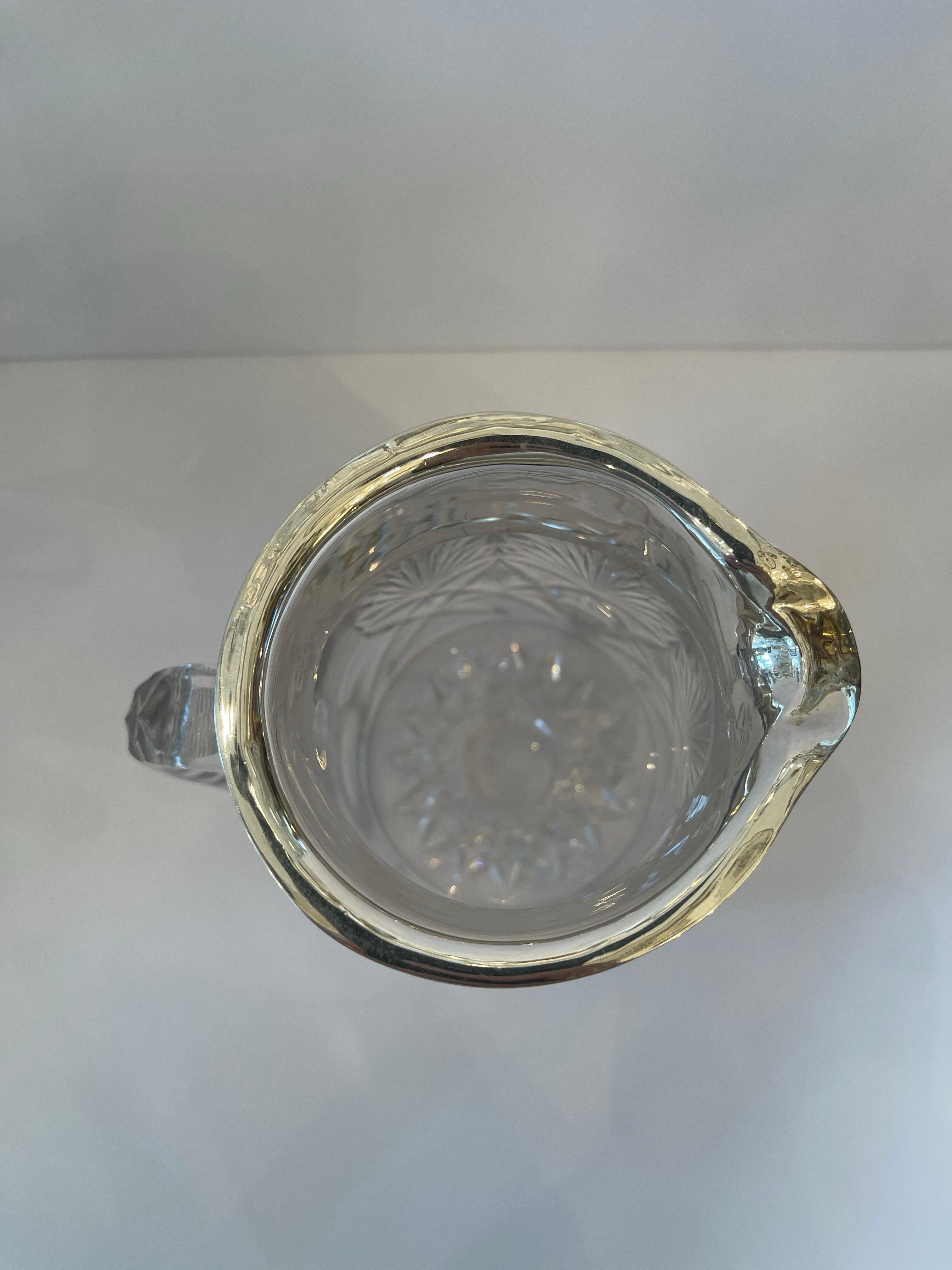 Maravillosa Jarra Decantadora de Agua de Plata de Ley Americana de Cristal de Corte Brillante en Bueno estado para la venta en Roslyn, NY
