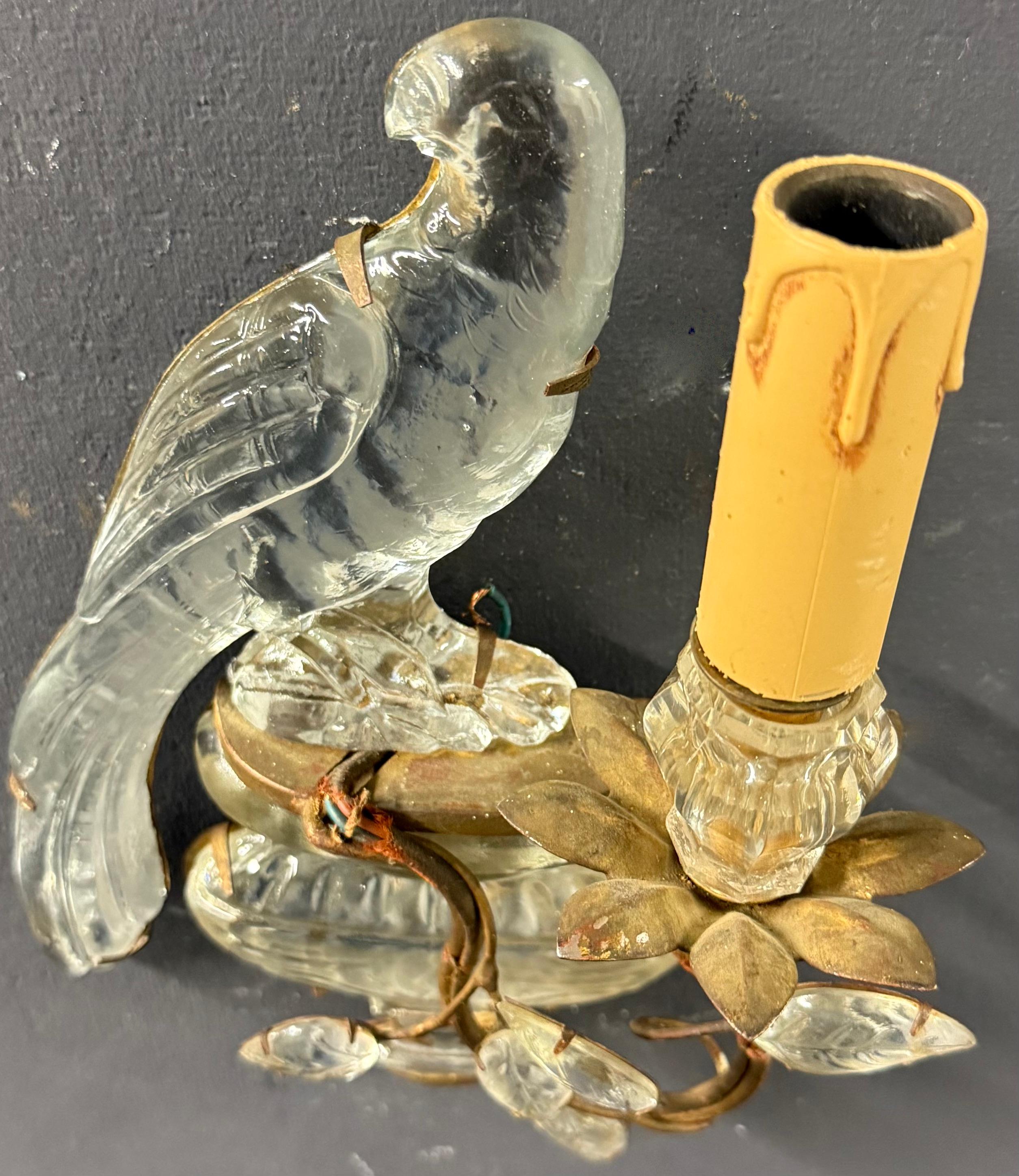 Wonderful and early Maison Bagues Parrot sconces For Sale 4