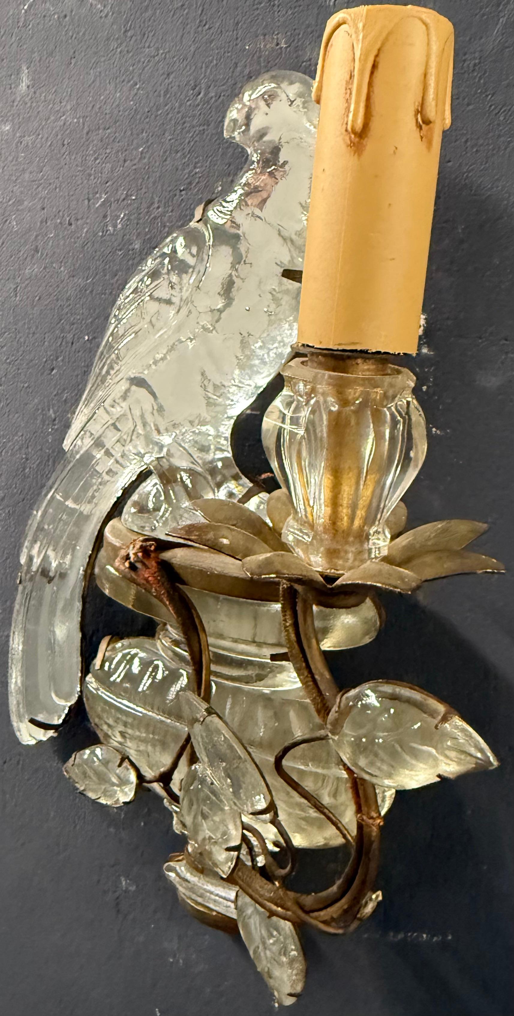 Wonderful and early Maison Bagues Parrot sconces For Sale 5