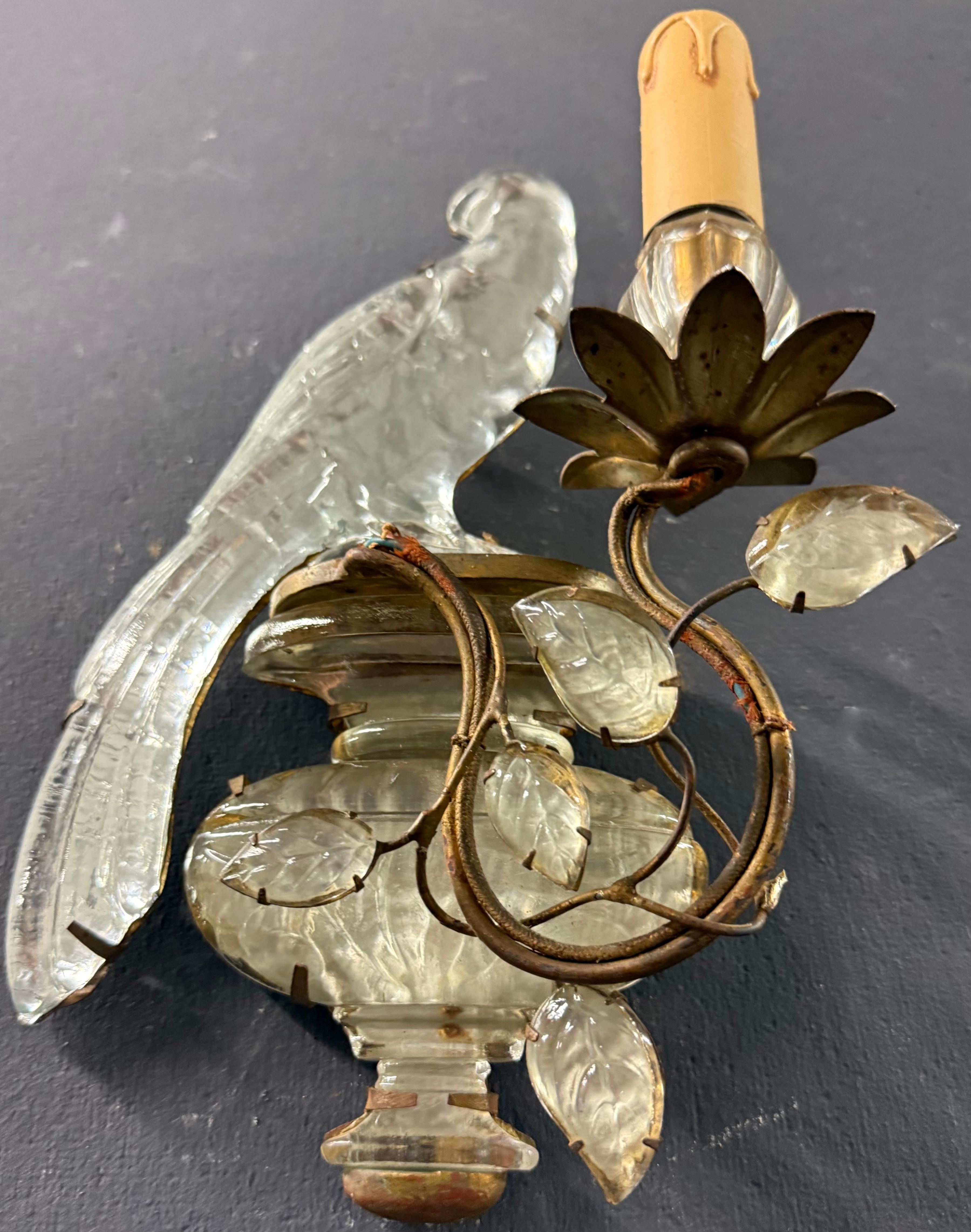 Wonderful and early Maison Bagues Parrot sconces For Sale 6