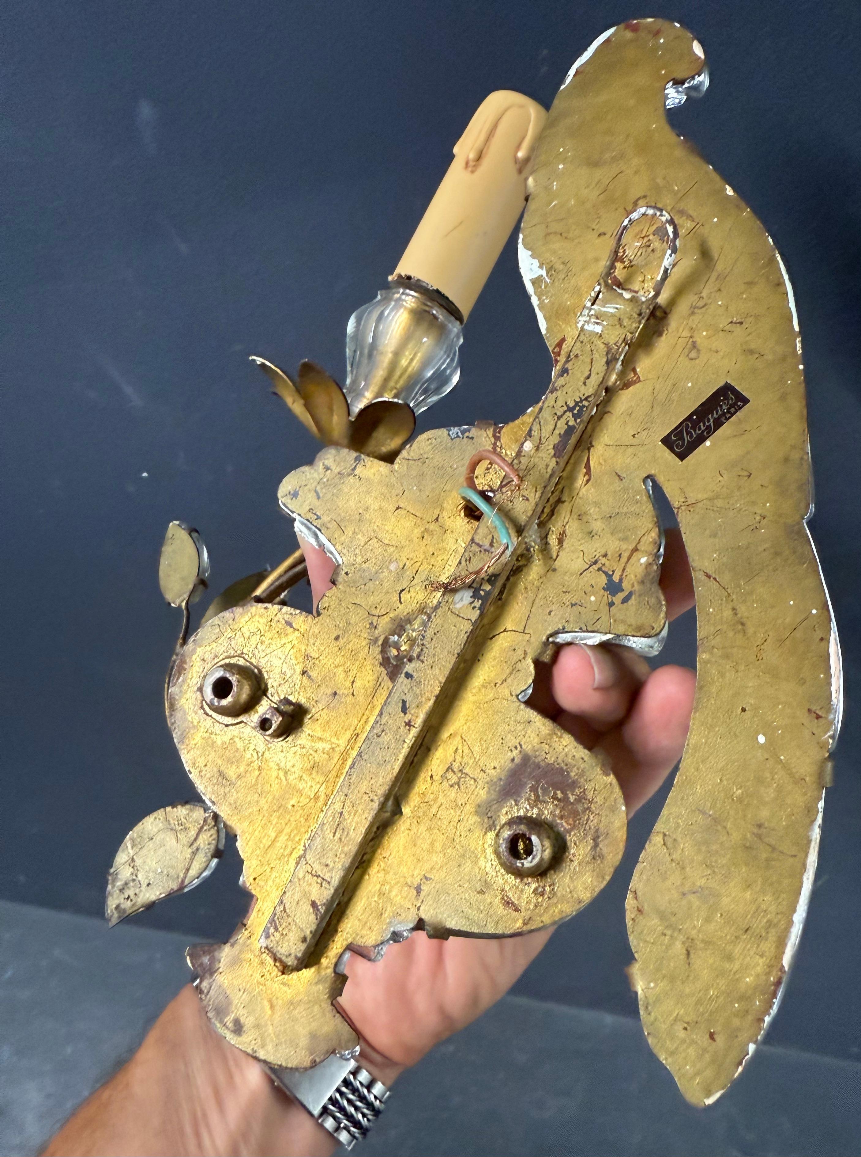 Wonderful and early Maison Bagues Parrot sconces For Sale 8