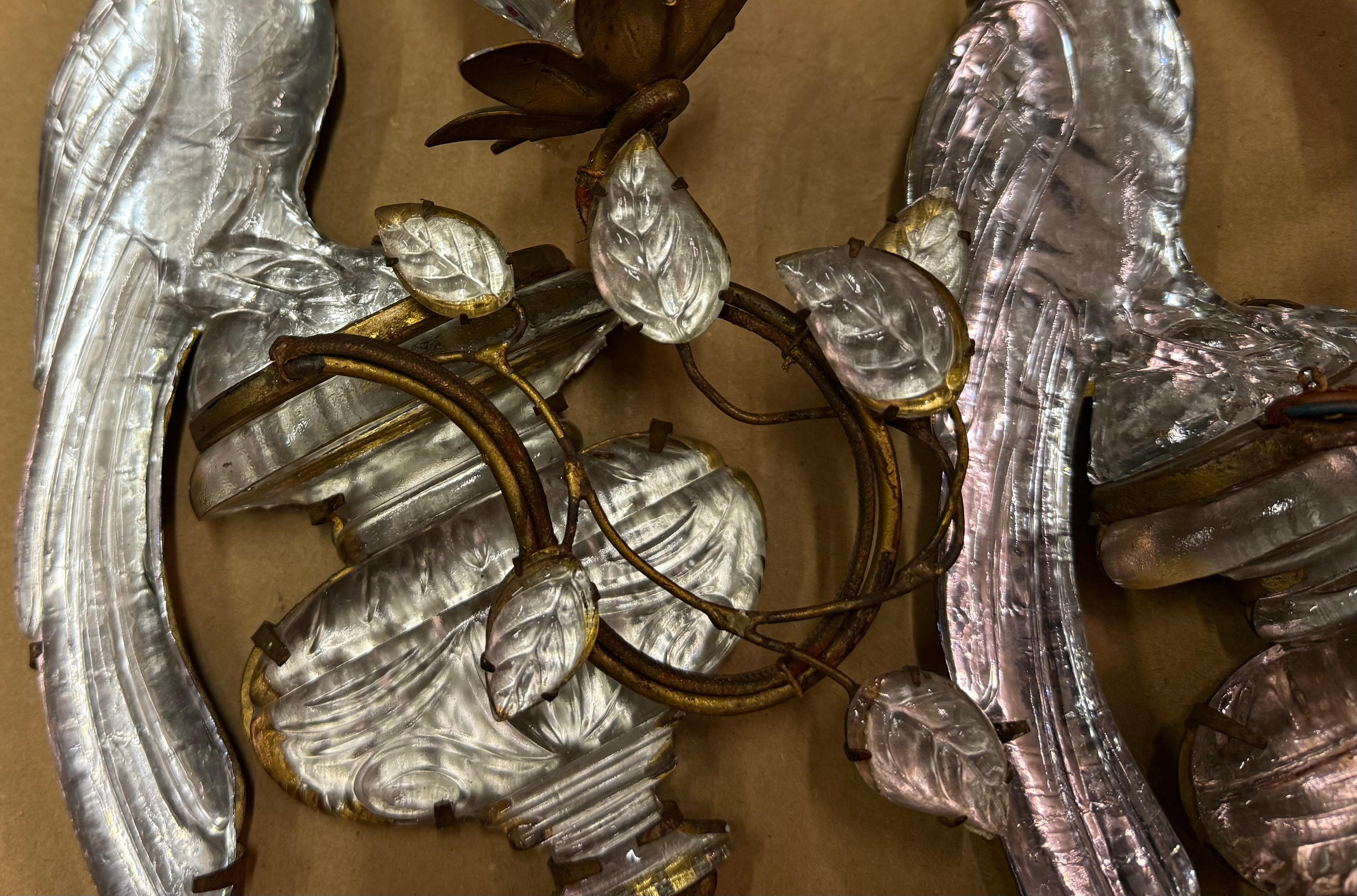 Wonderful and early Maison Bagues Parrot sconces For Sale 11