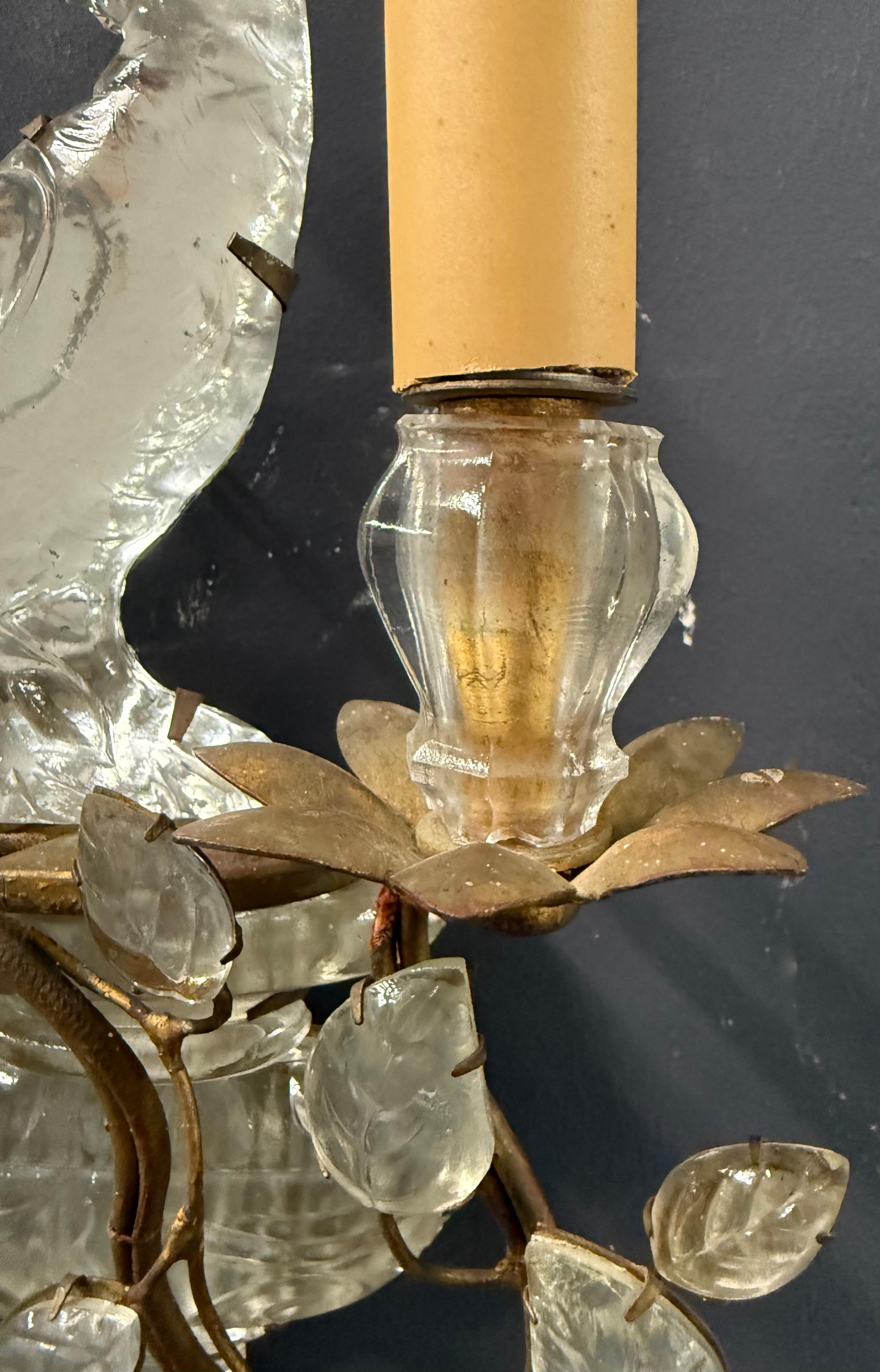 Wonderful and early Maison Bagues Parrot sconces In Good Condition For Sale In Munich, DE