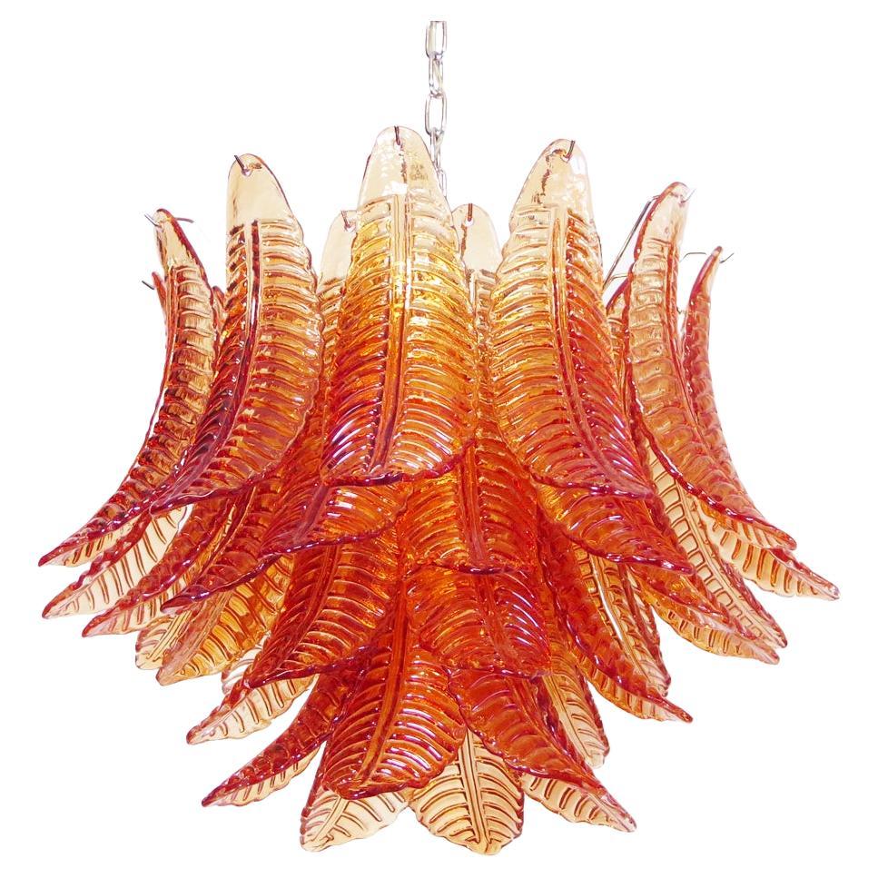 Wonderful and Elegant Italian Murano Felci Glass Chandelier For Sale