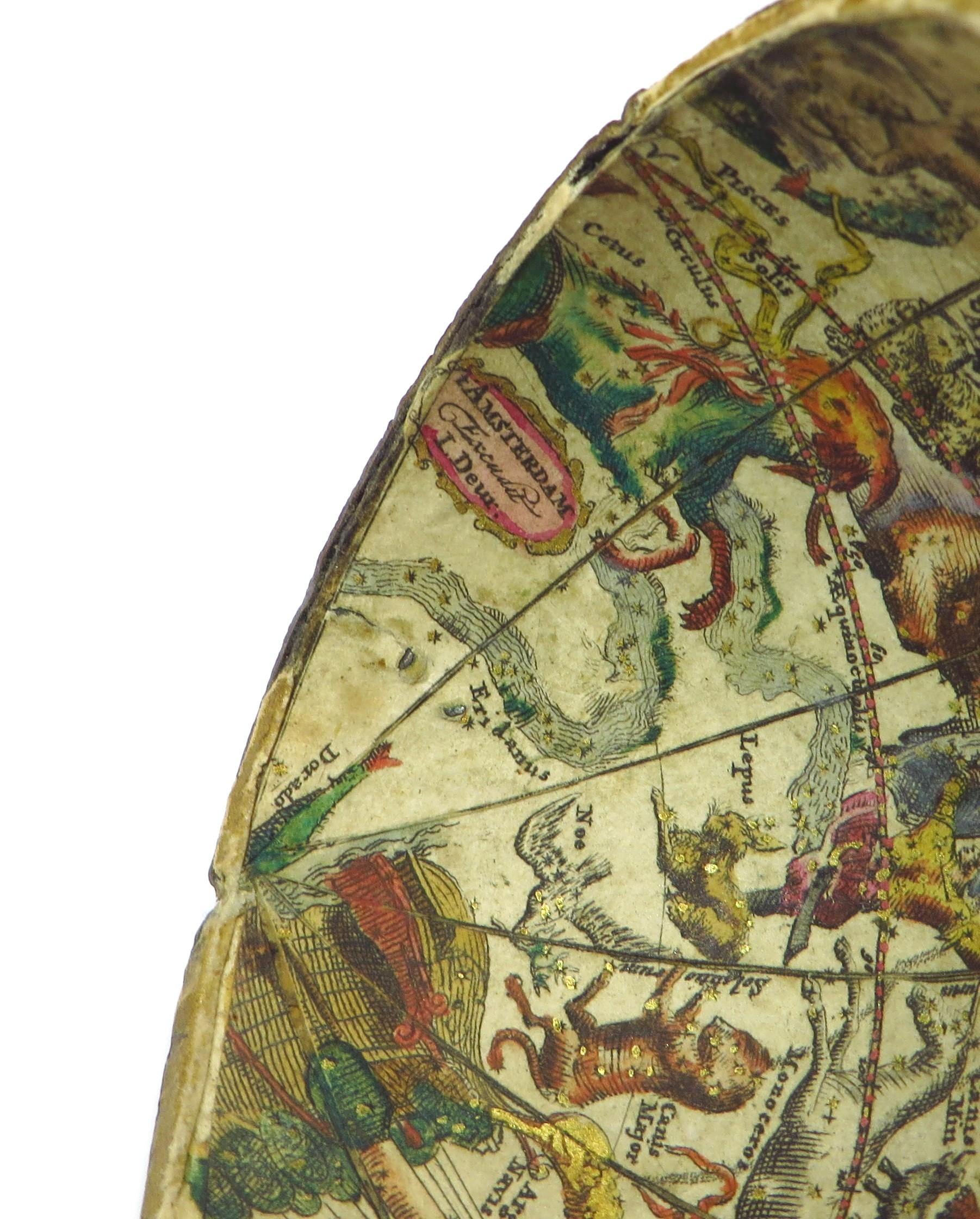 Hand-Painted Wonderful and extremely rare Dutch pocketglobe For Sale
