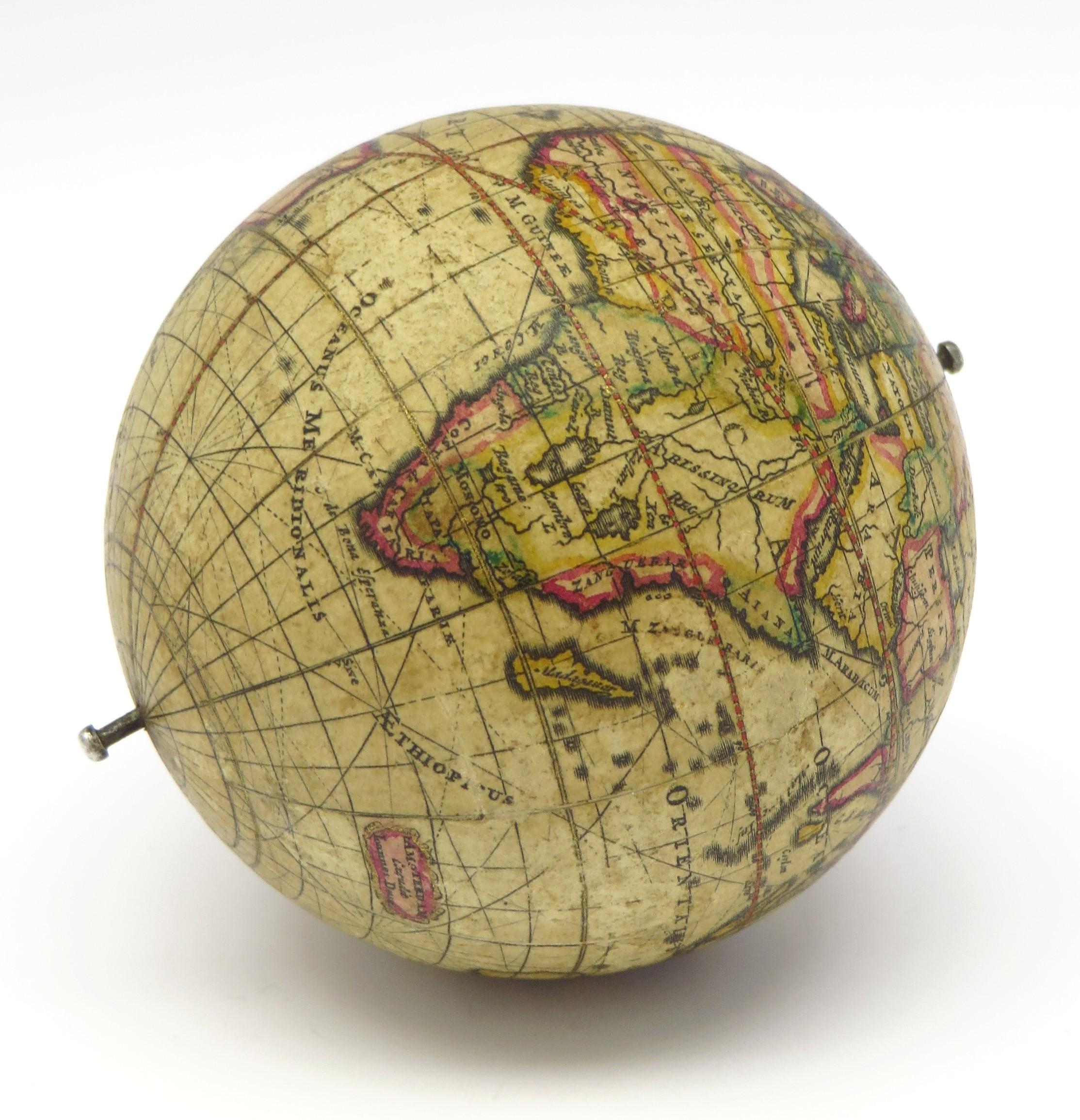 18th Century Wonderful and extremely rare Dutch pocketglobe For Sale