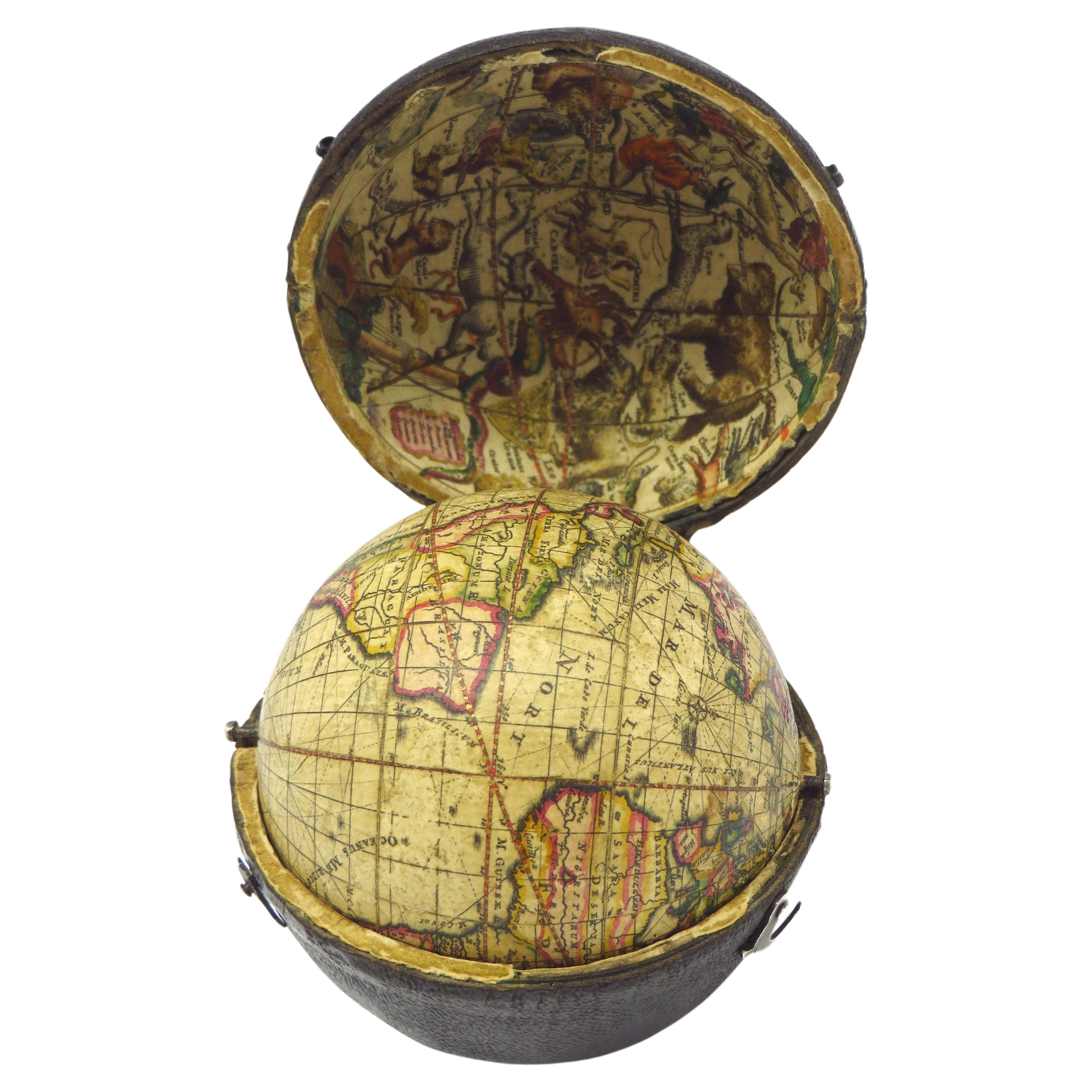 Wonderful and extremely rare Dutch pocketglobe For Sale