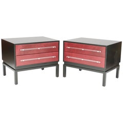 Wonderful and Handsome Pair of Monumental Night Stands after Paul Laszlo