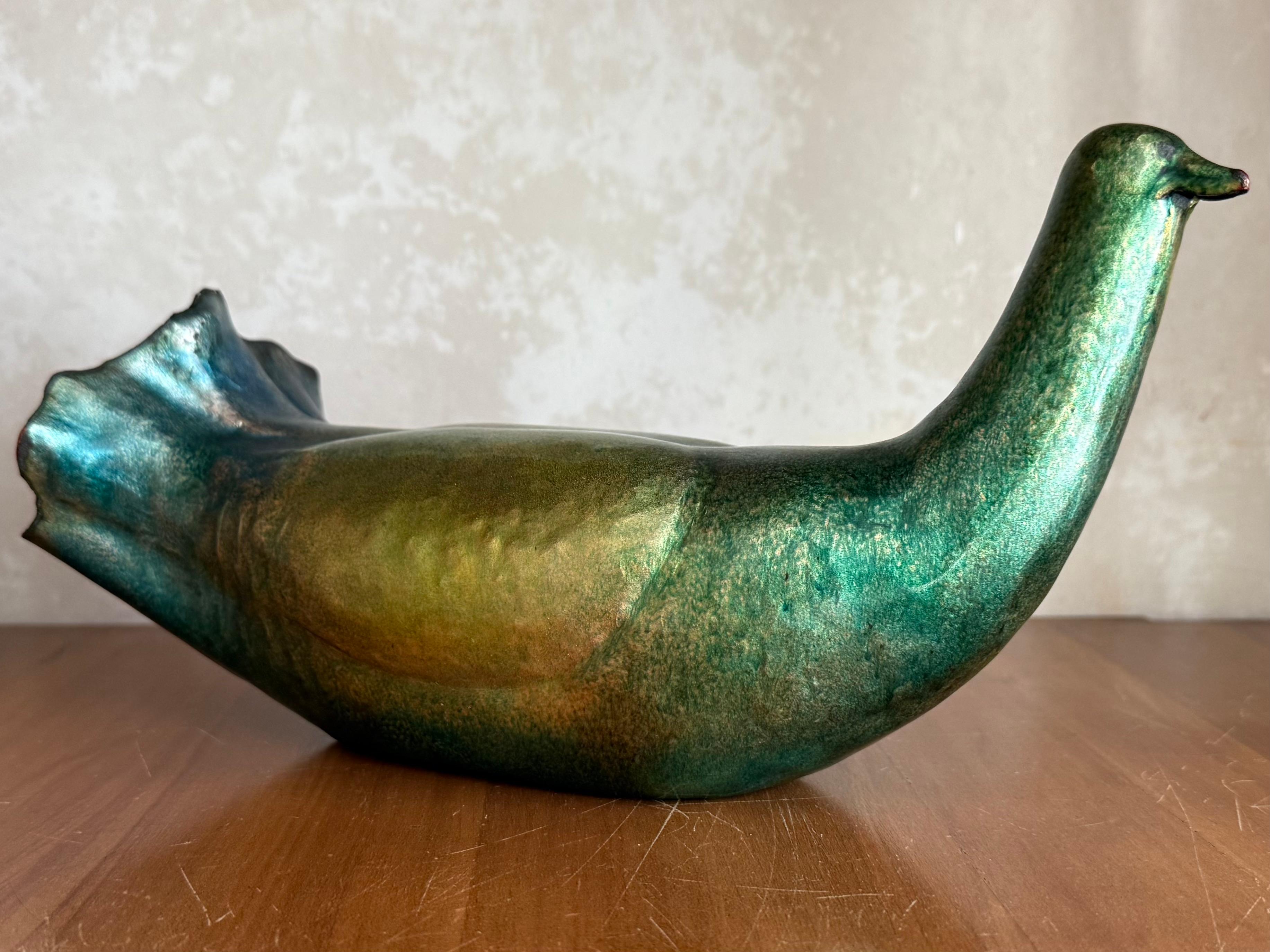 Mid-Century moderno meravigliosa e rara scultura di colomba de poli in vendita