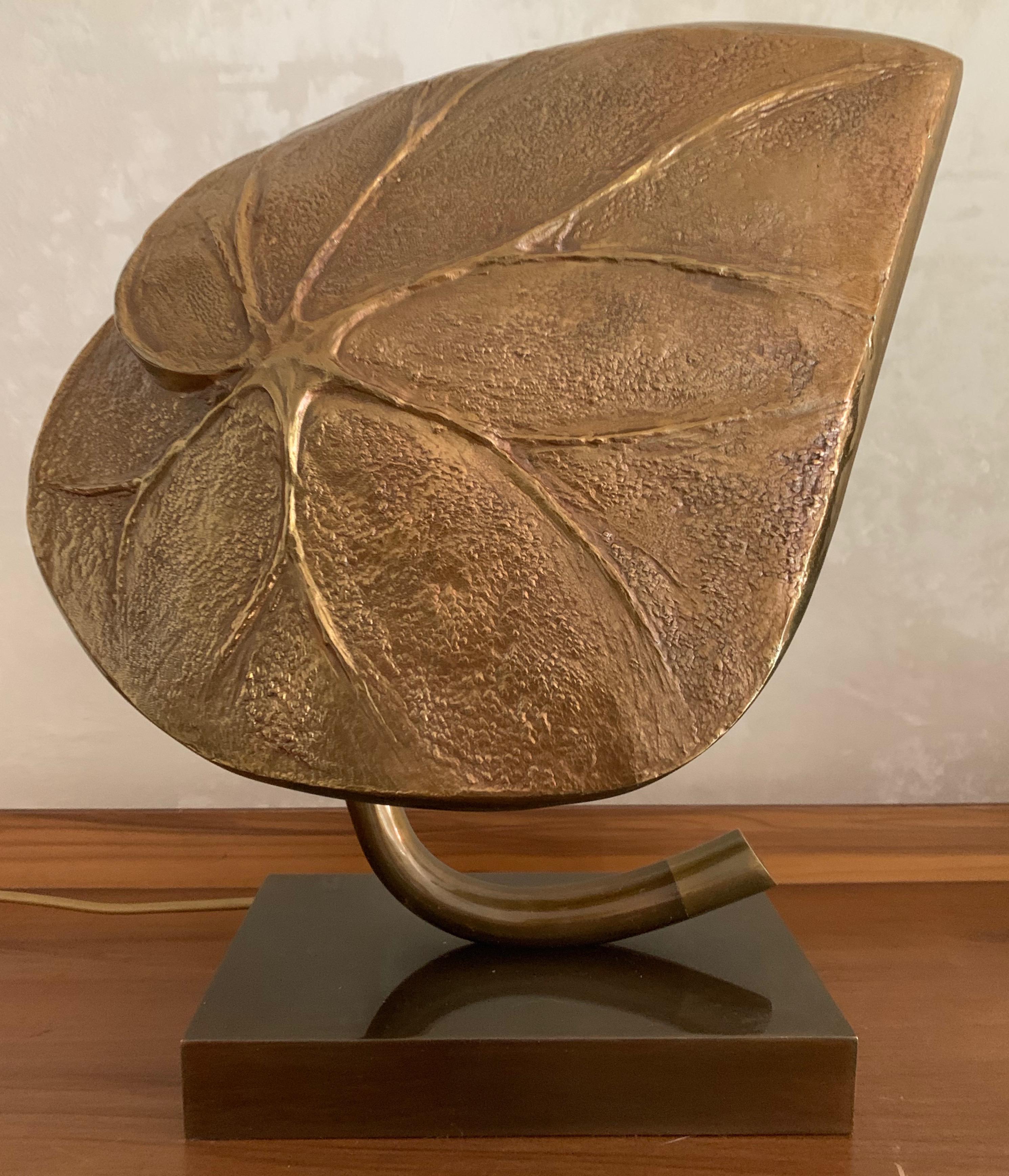 Wonderful and Rare Leaf Lamp by Maison Charles For Sale 3