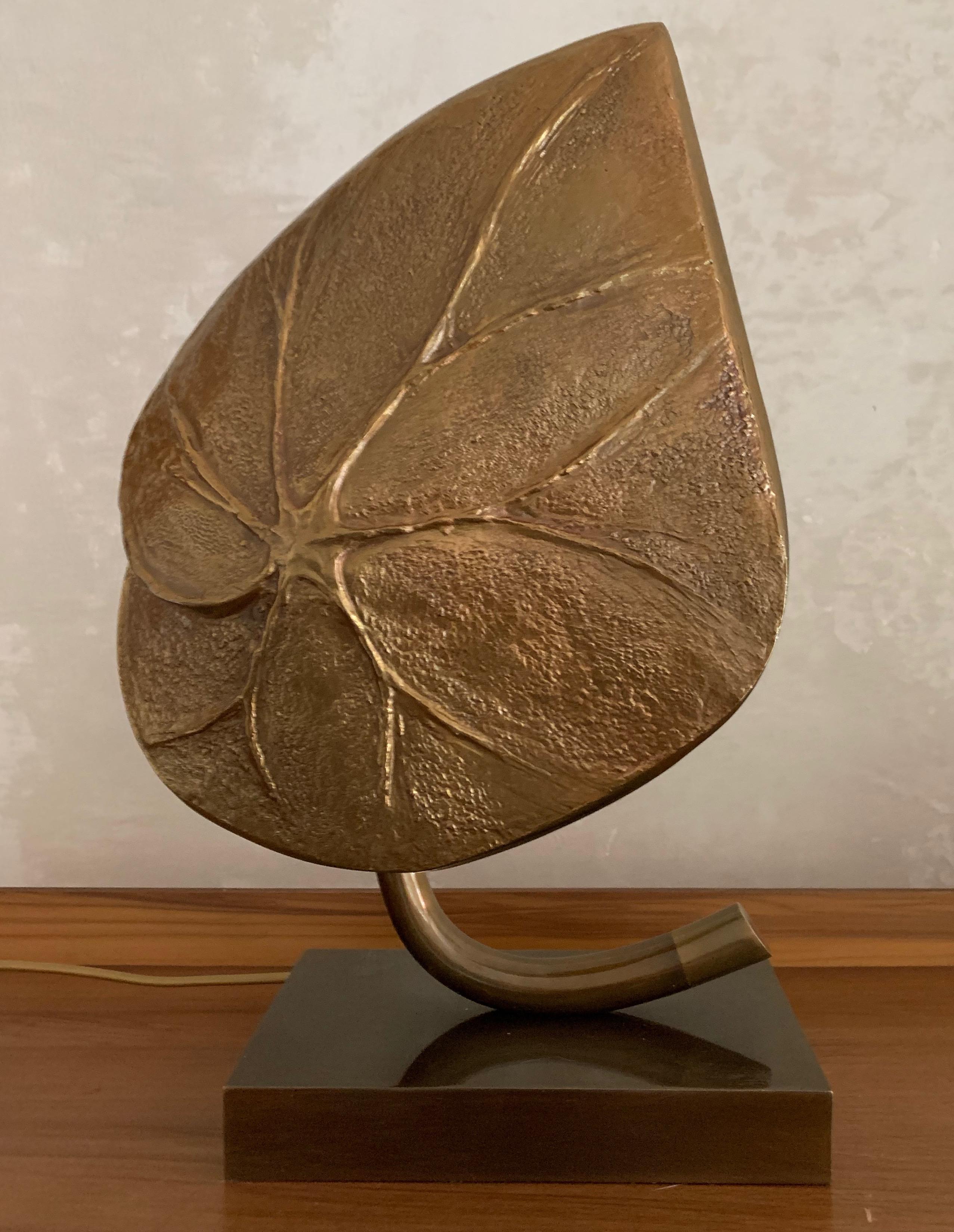 Wonderful and Rare Leaf Lamp by Maison Charles For Sale 4