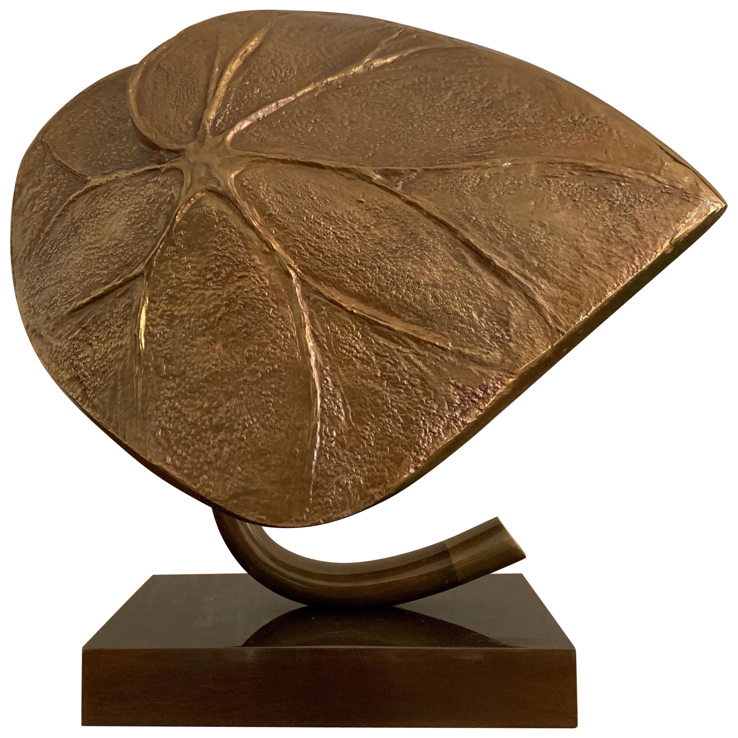 Wonderful and Rare Leaf Lamp by Maison Charles