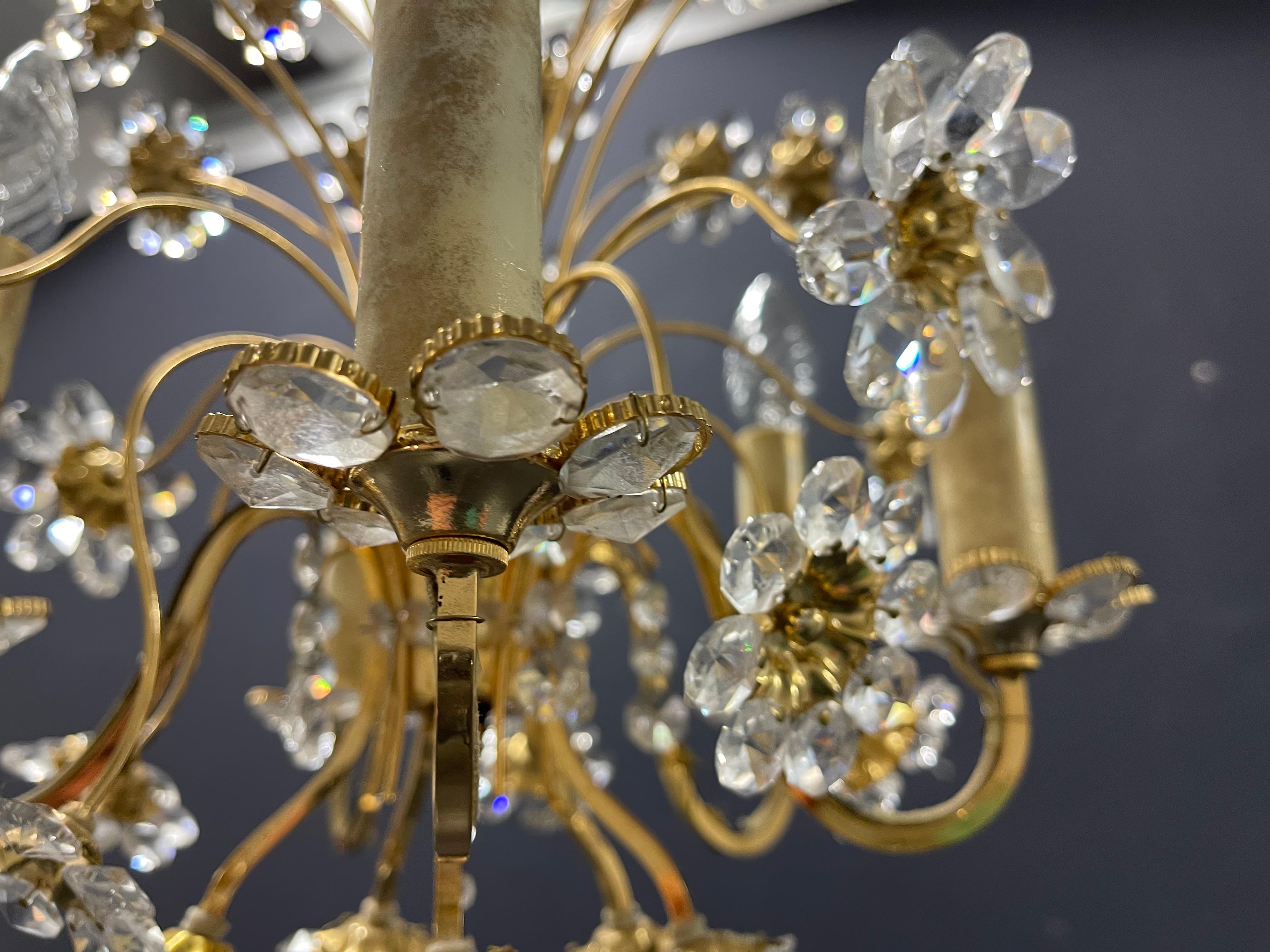 Wonderful and Rare Palwa Bunch of Flowers Chandelier For Sale 3