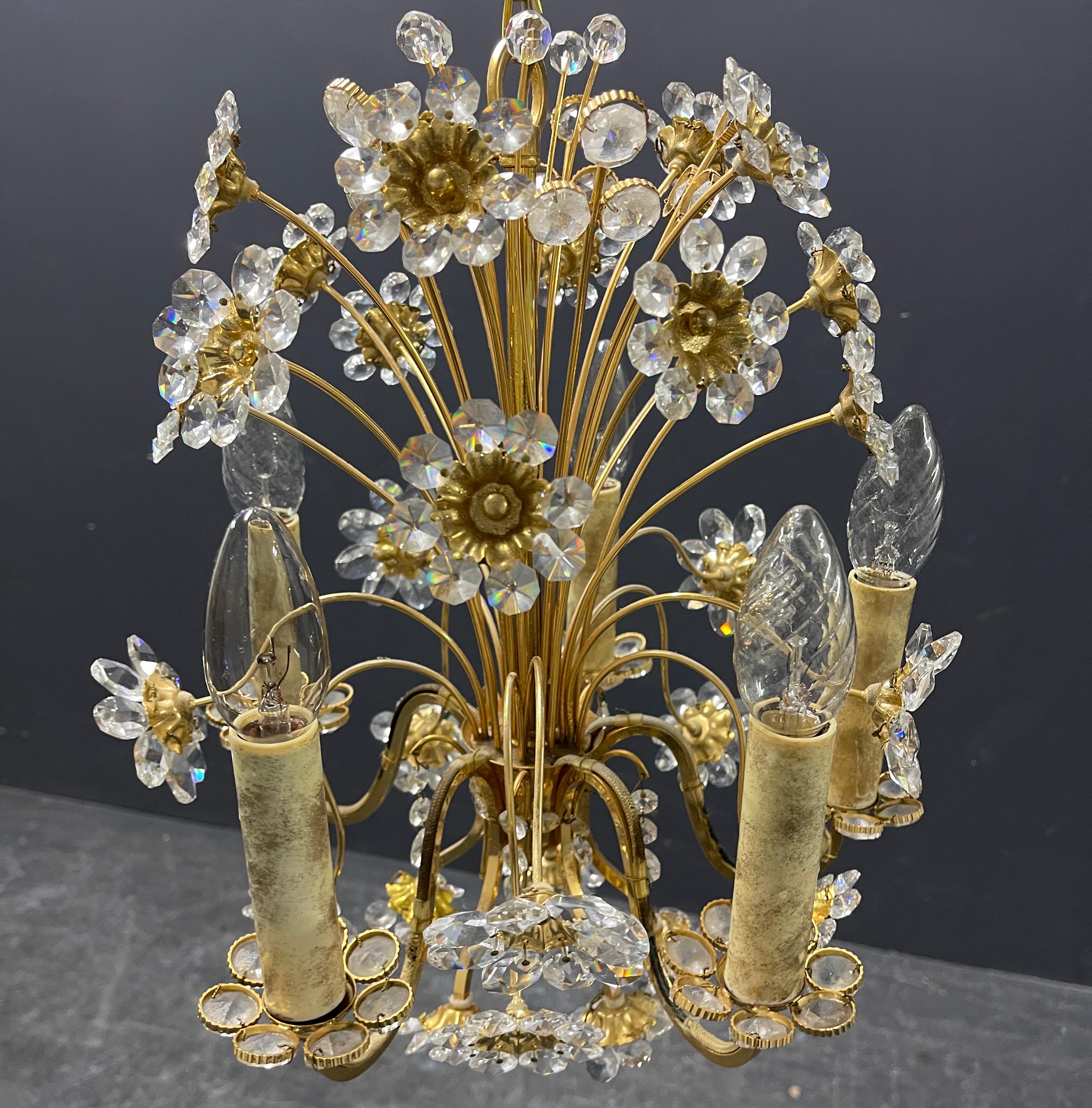 Wonderful and Rare Palwa Bunch of Flowers Chandelier For Sale 6