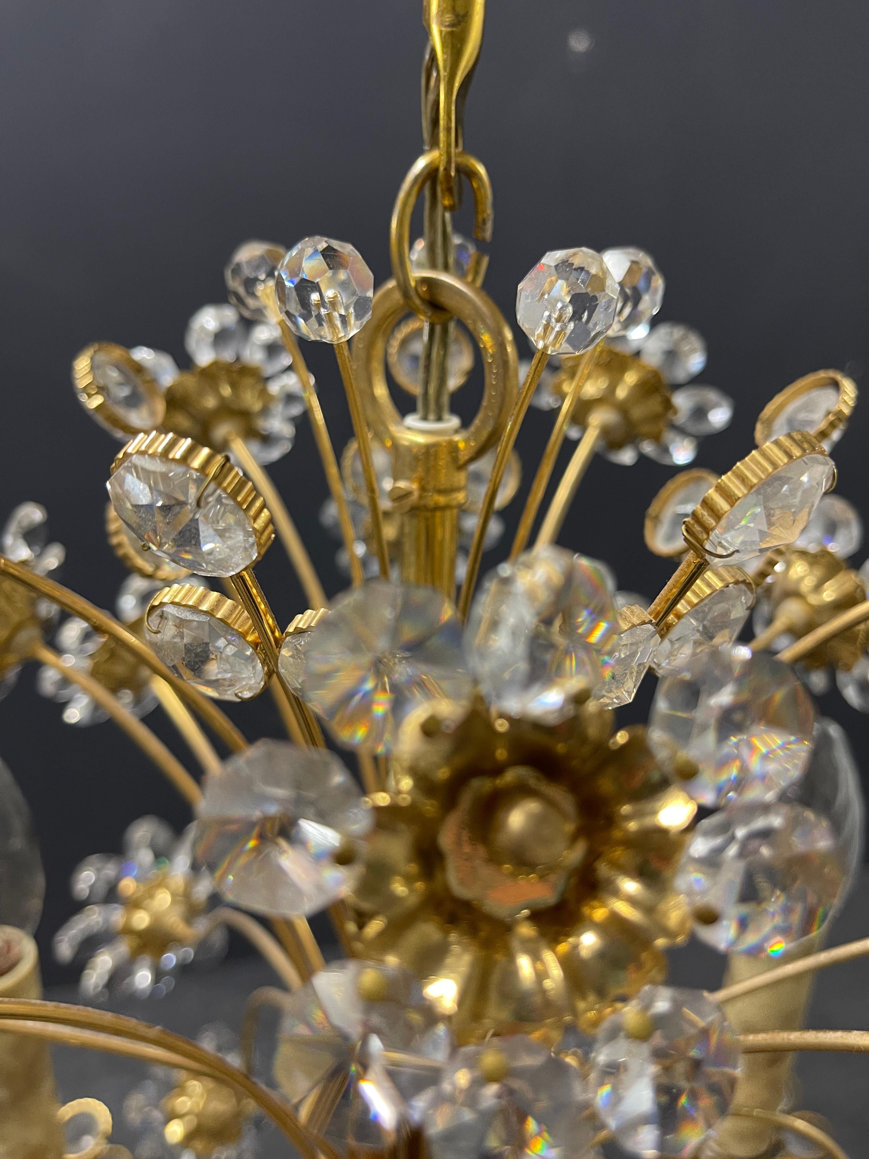 Wonderful and Rare Palwa Bunch of Flowers Chandelier For Sale 10