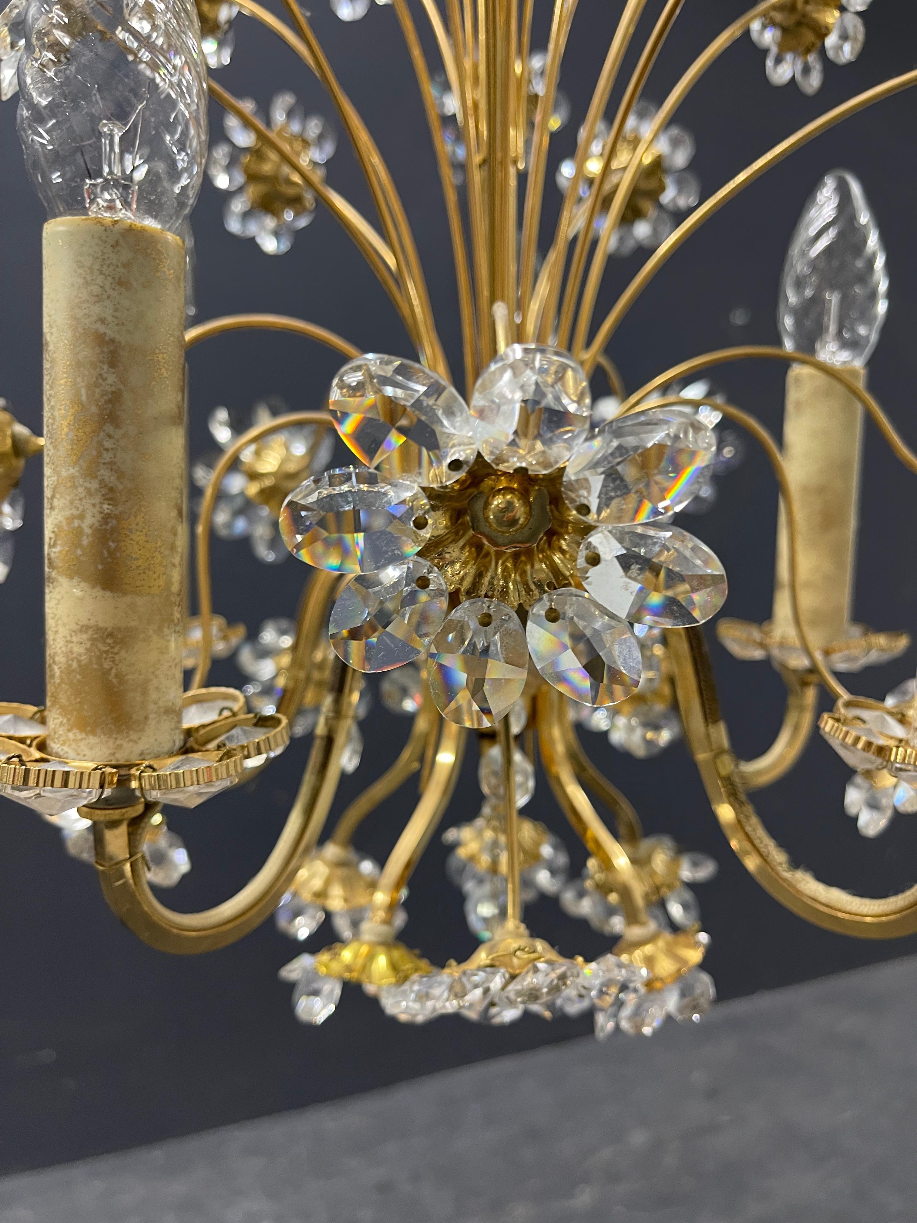 Wonderful and Rare Palwa Bunch of Flowers Chandelier For Sale 12