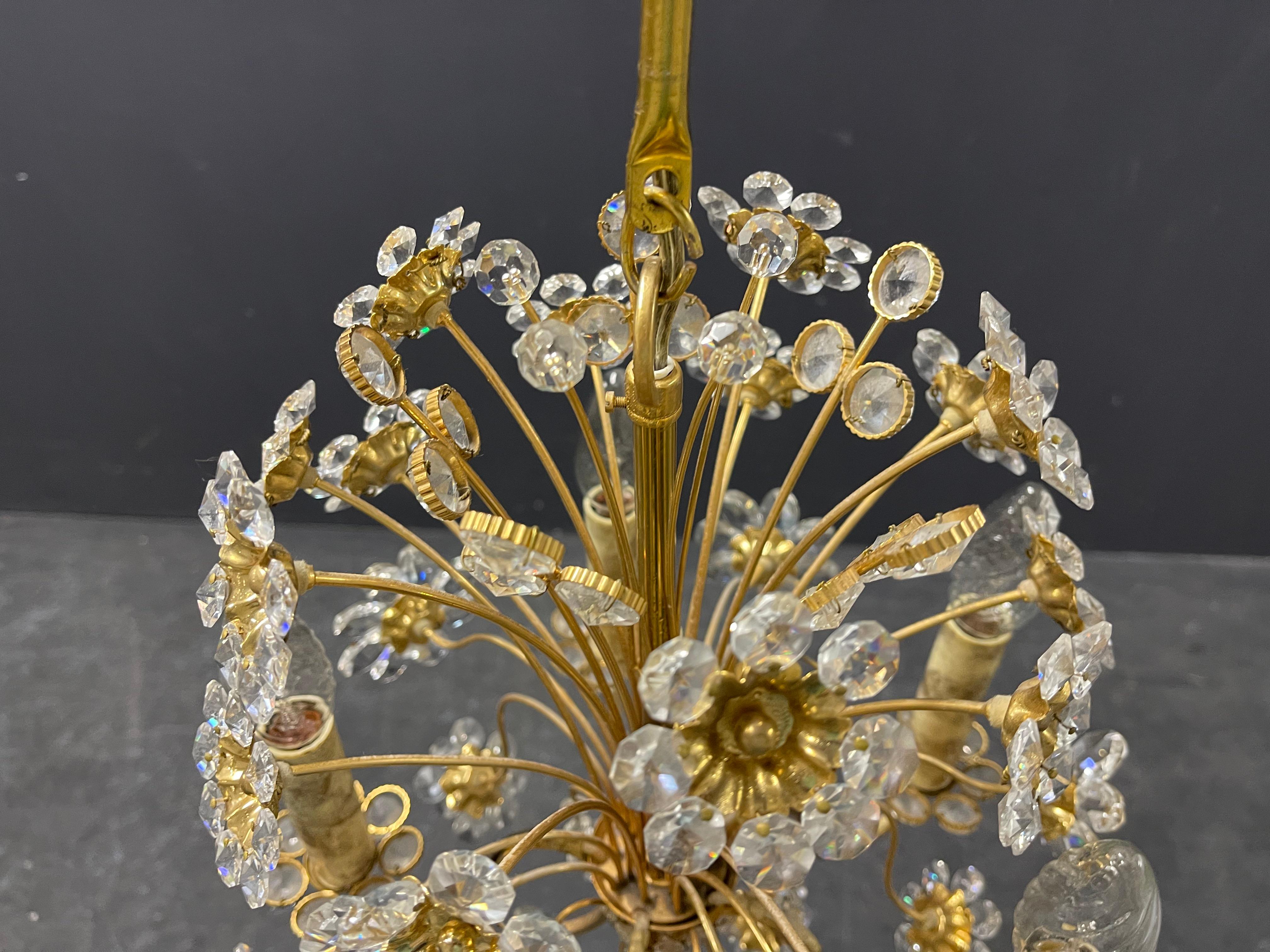 Wonderful and Rare Palwa Bunch of Flowers Chandelier For Sale 2