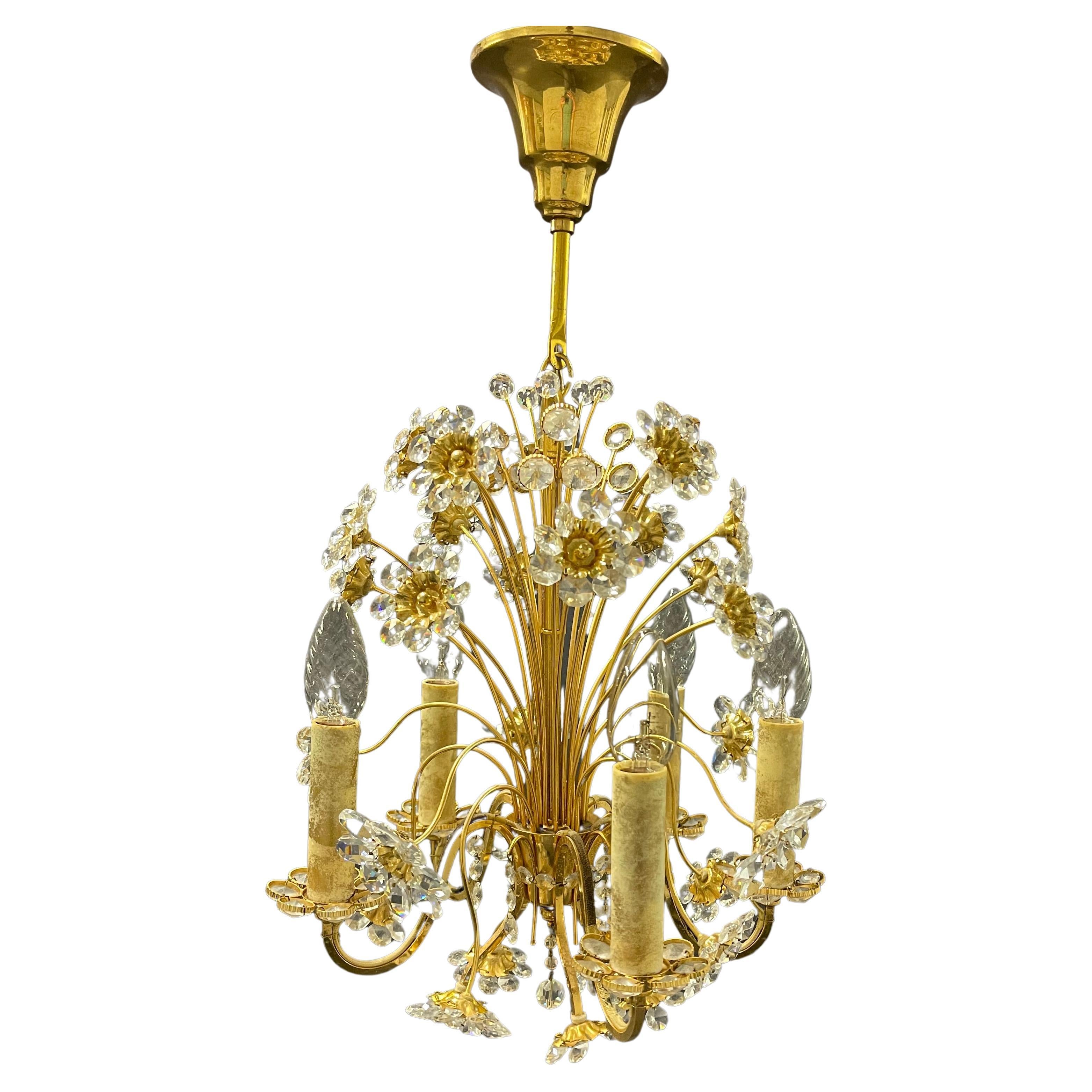 Wonderful and Rare Palwa Bunch of Flowers Chandelier For Sale