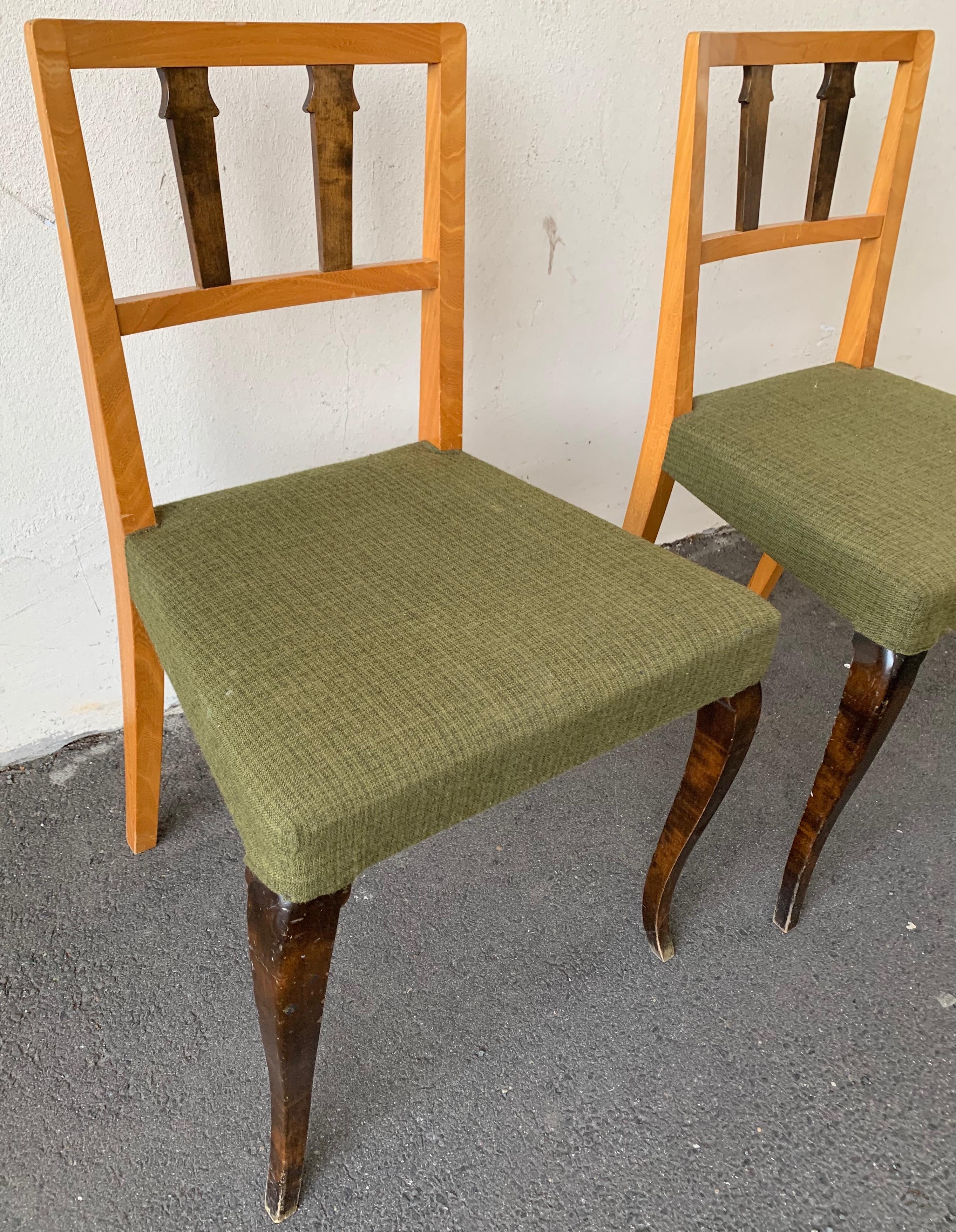 Wonderful and Unique Dining Chairs by Theodor Hellberg In Good Condition For Sale In Munich, DE