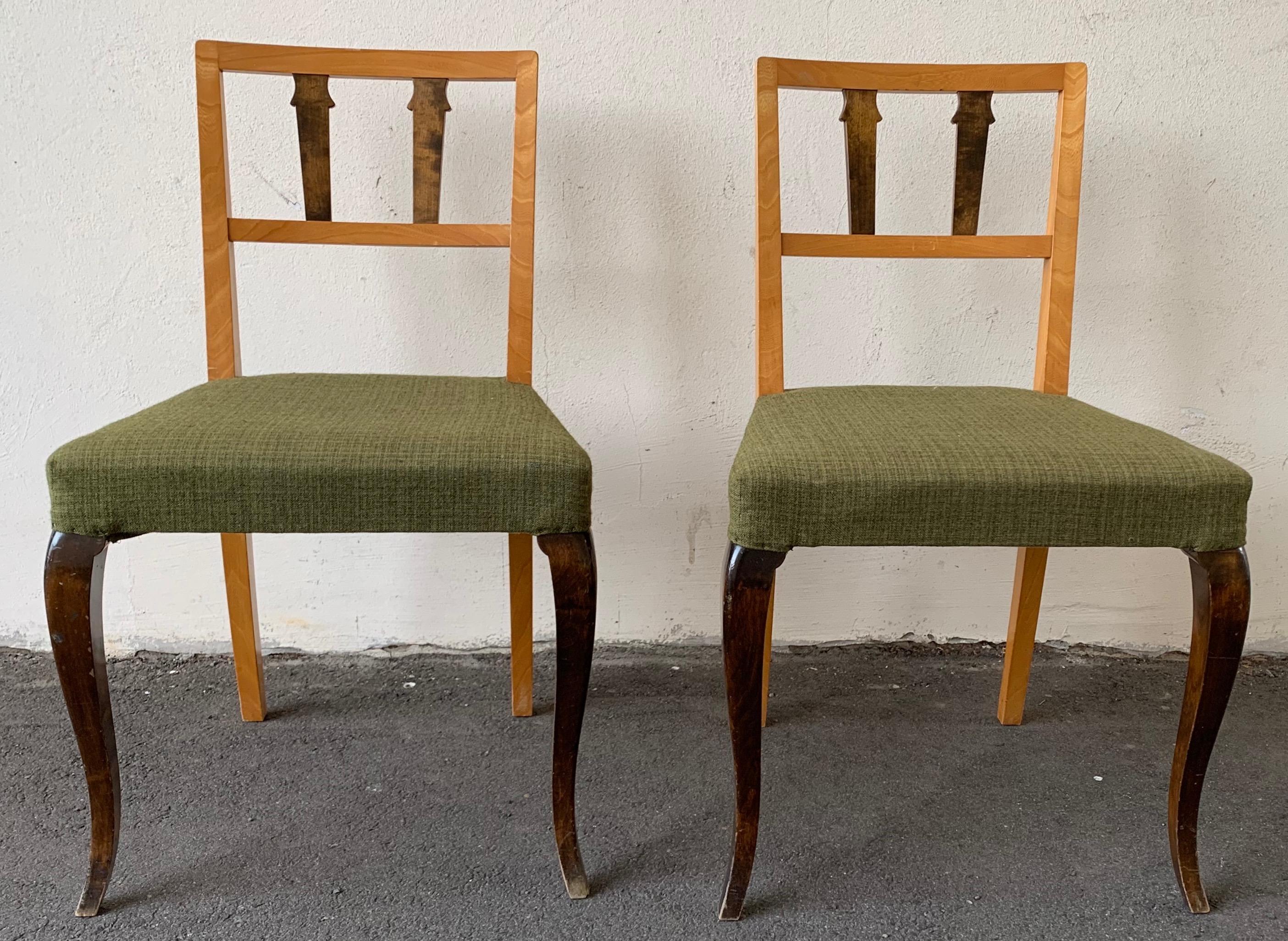 Mid-20th Century Wonderful and Unique Dining Chairs by Theodor Hellberg For Sale