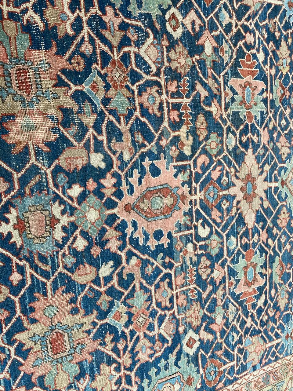 Very beautiful antique Heriz rug with a nice all-over design and beautiful natural colors, very decorative, entirely hand knotted with wool velvet on cotton foundation.

✨✨✨
