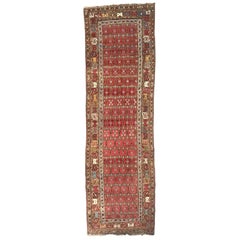 Wunderschöner antiker langer kurdischer Teppich aus dem 19. Jahrhundert