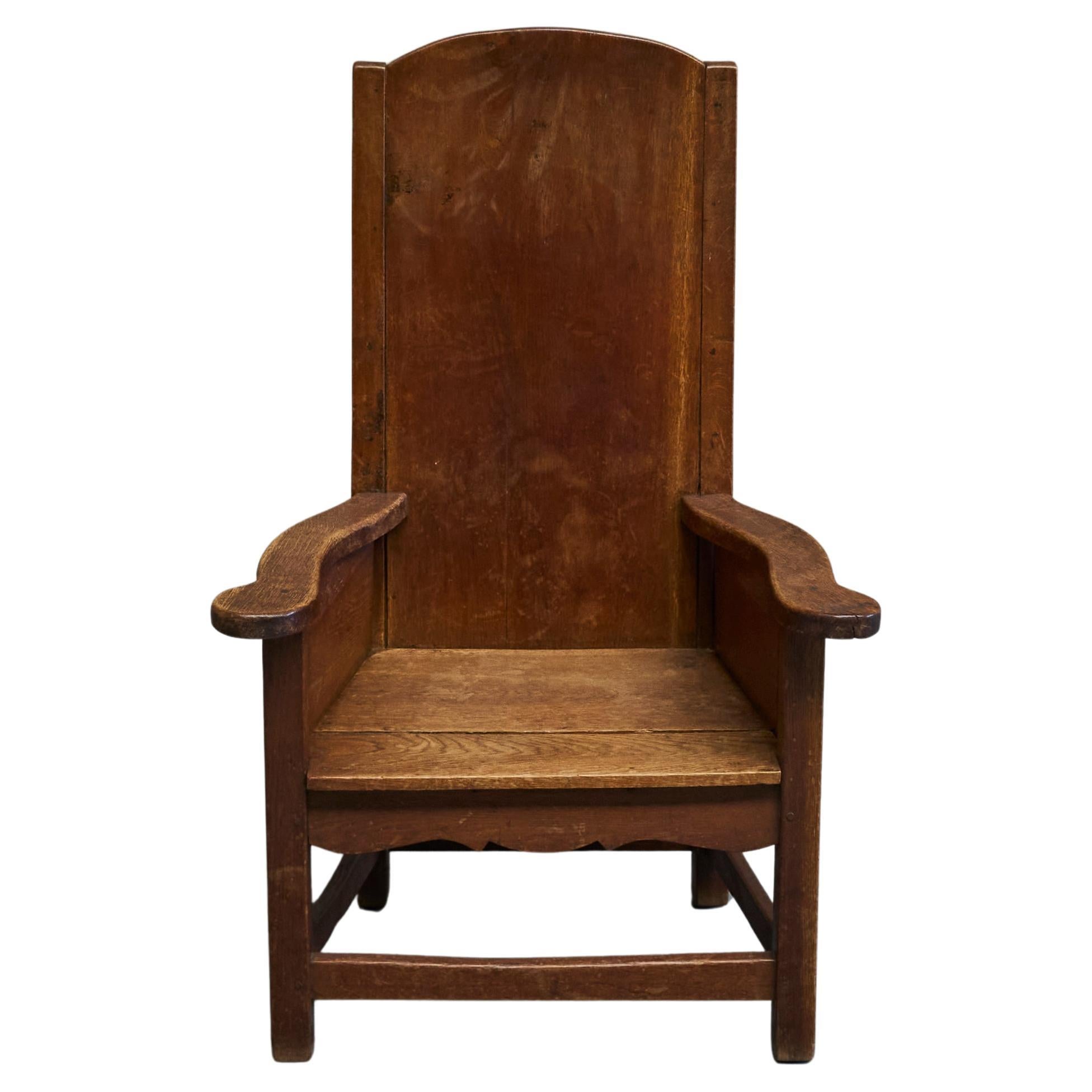 Merveilleux fauteuil ancien en Oak massif Europe 19ème siècle