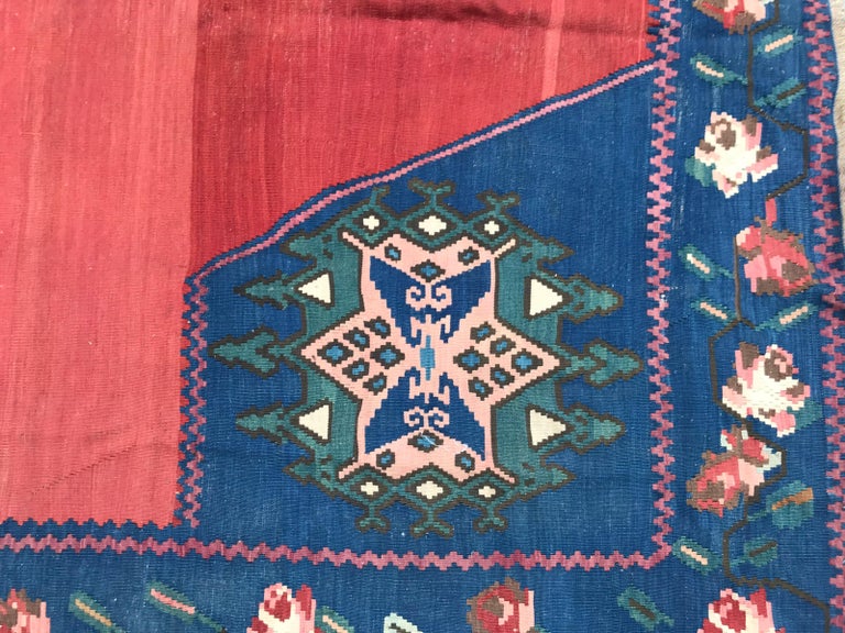 Wonderful Antique Armenian Karabagh Flat Rug Kilim For Sale at 1stDibs