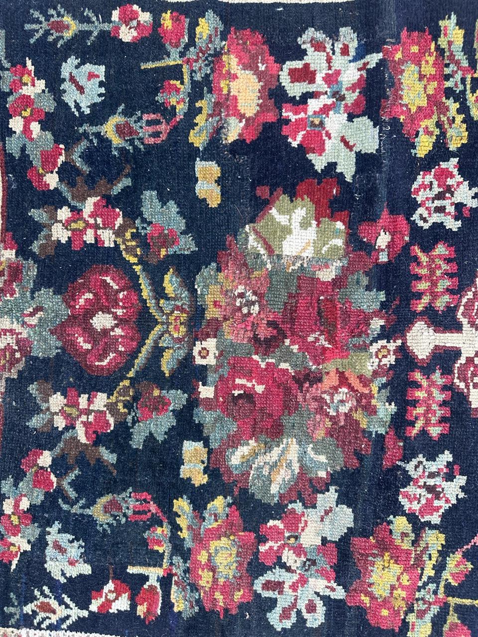 Wonderful antique Bakhtiar floral Savonnerie design rug For Sale 2
