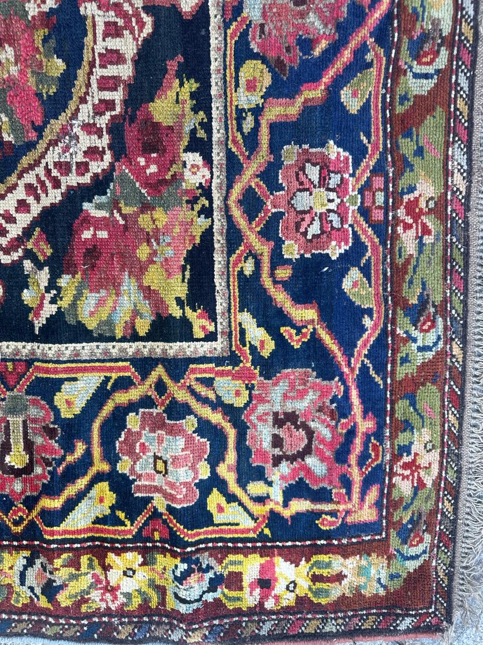Wonderful antique Bakhtiar floral Savonnerie design rug For Sale 5