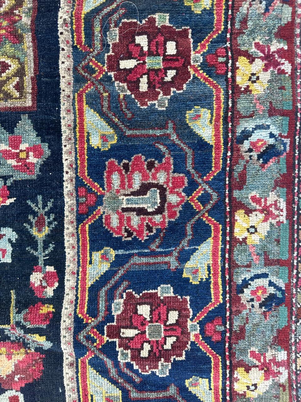 Wonderful antique Bakhtiar floral Savonnerie design rug For Sale 8